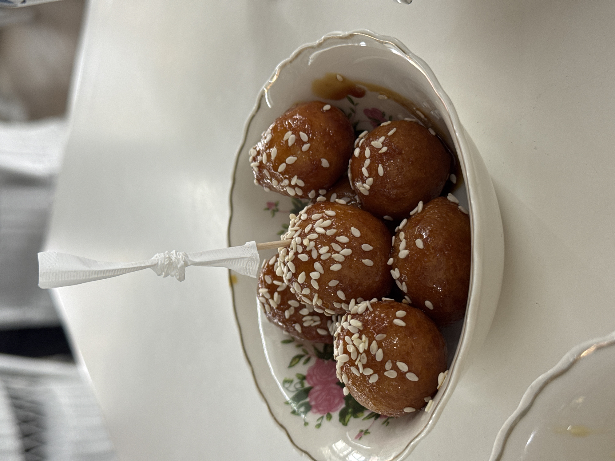 Traditional meal and dessert photographed in Podgorica morning