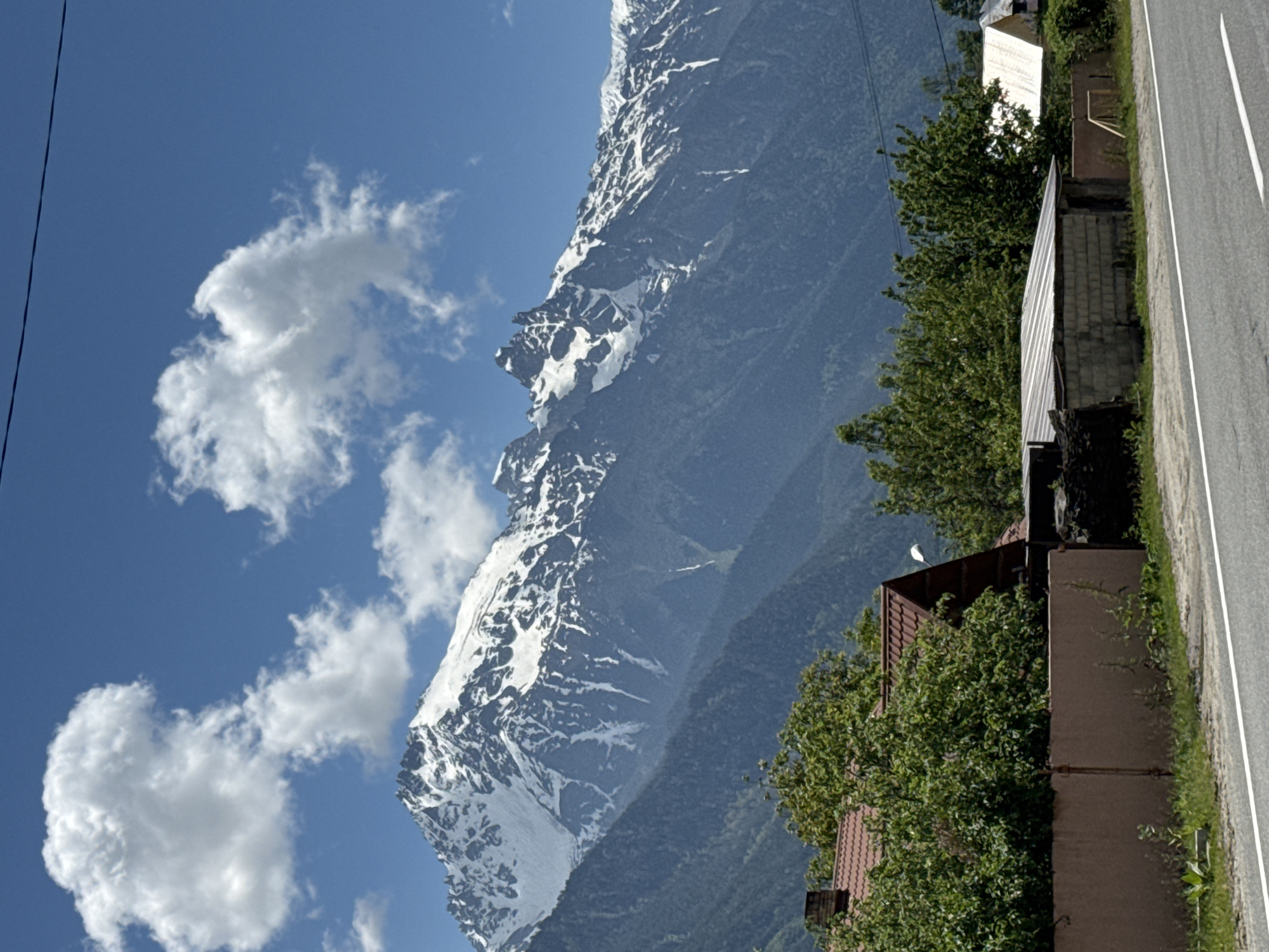 Morning mountain views documented in Teberda, Russia