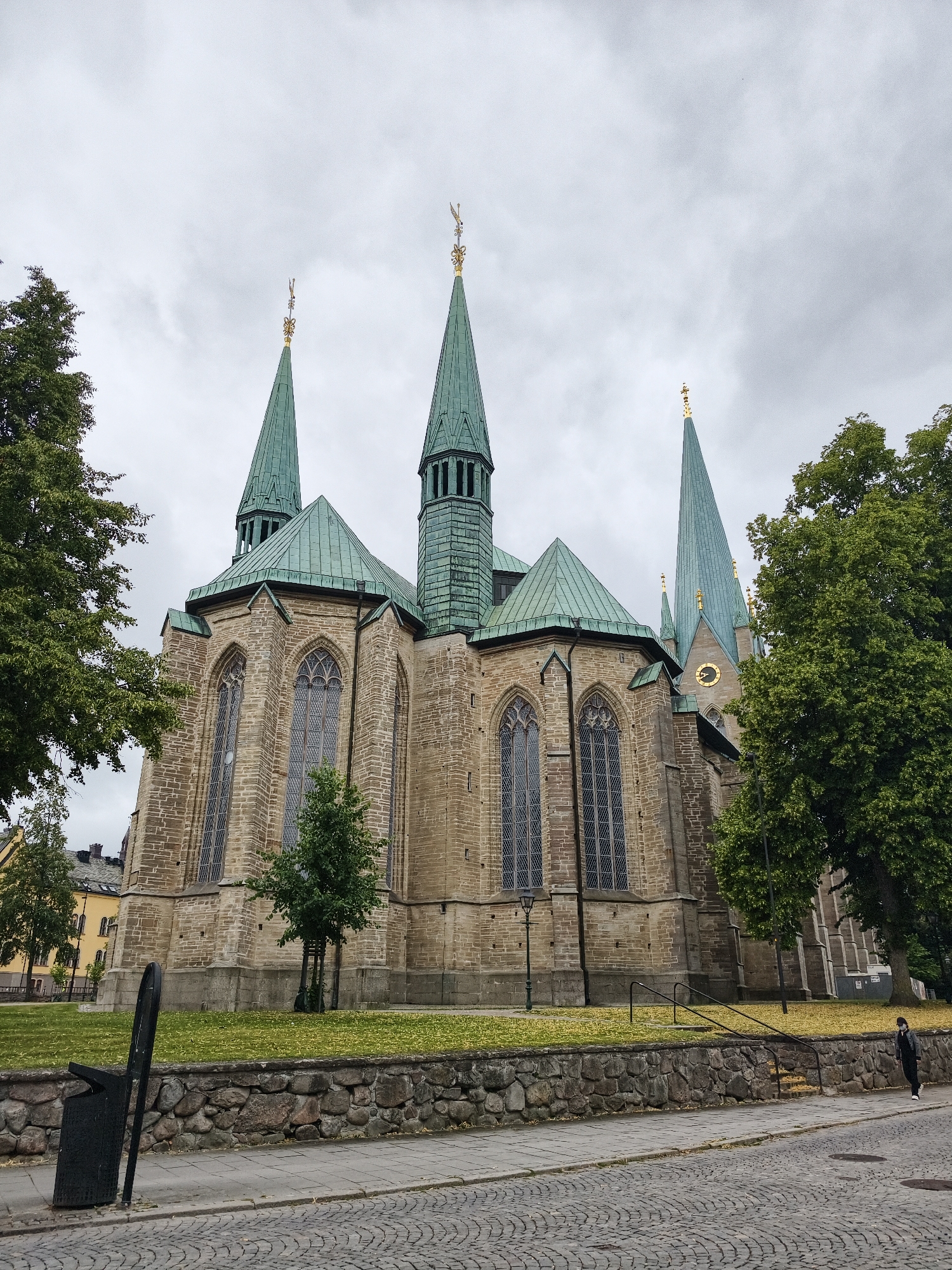 Cathedral and summer gardens in central Linköping