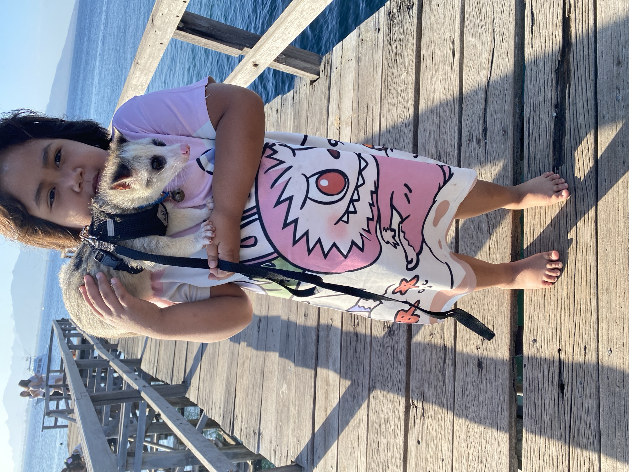 Pier day in Bulusan with a leashed marsupial stealing the show