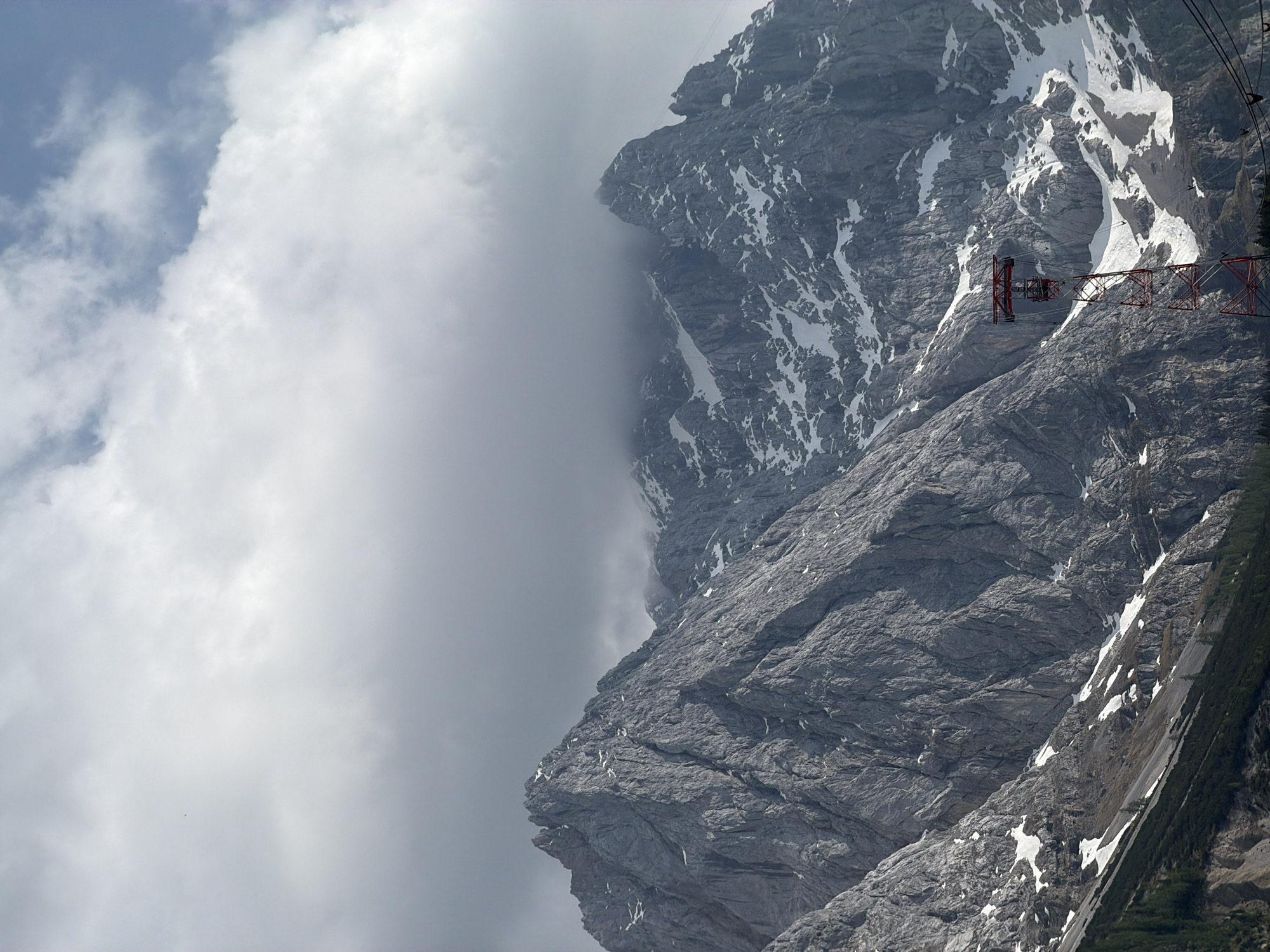 Mountain views documented in Grainau, Germany with cable infrastructure