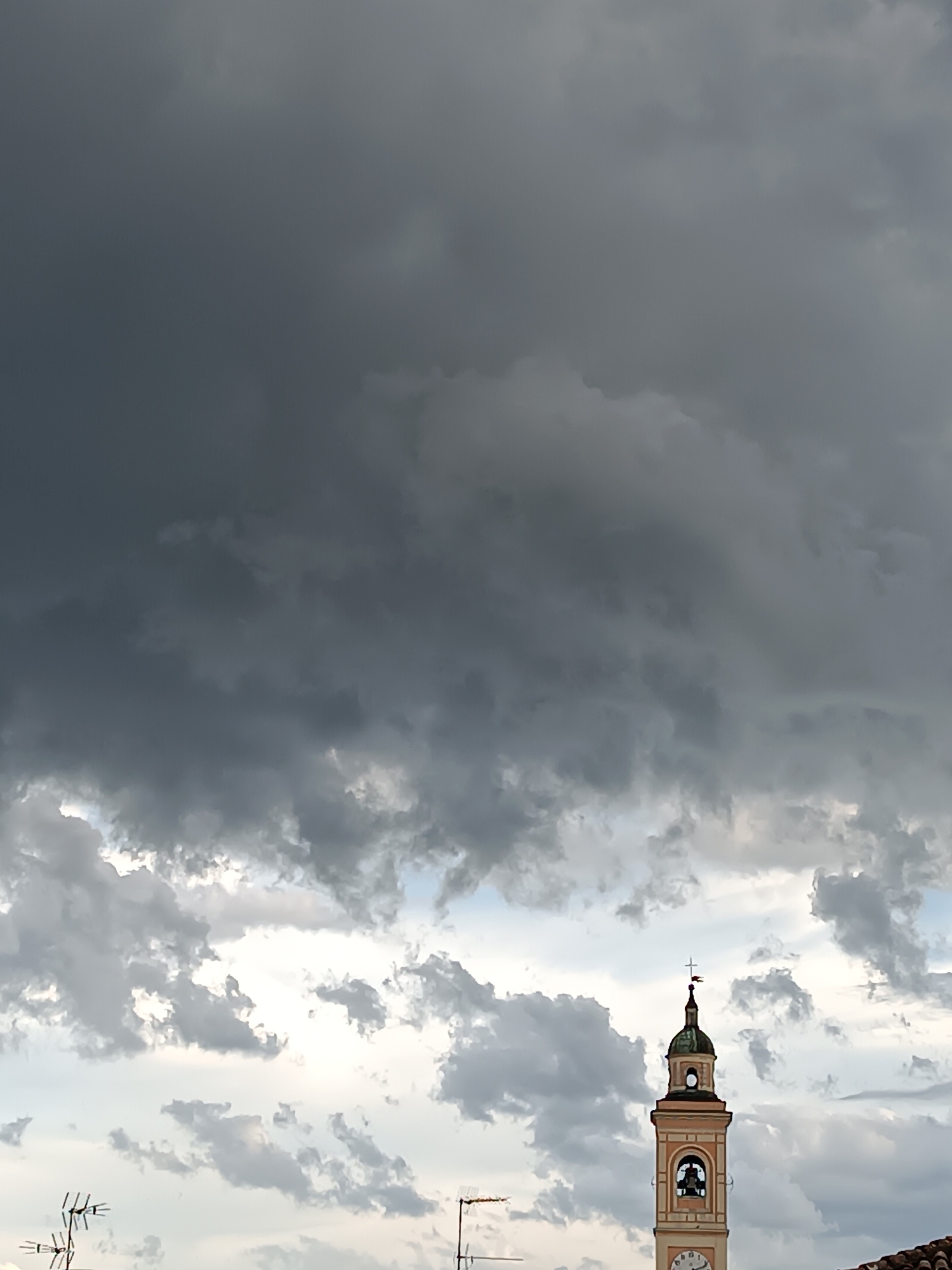 Afternoon storm passes through Viadana, Italy countryside