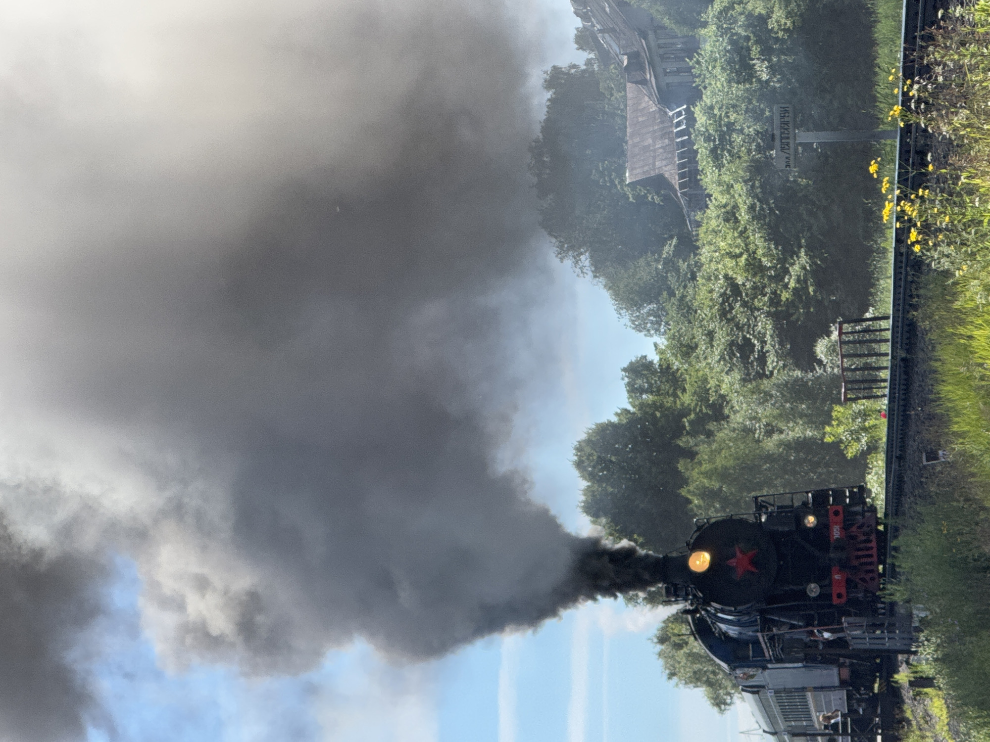 Historic steam locomotive cuts through Sortavala's lakeland scenery