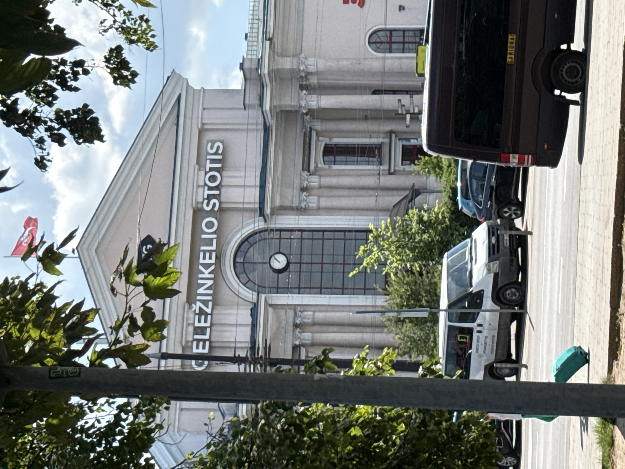 Around Vilnius train station on a sunny summer morning