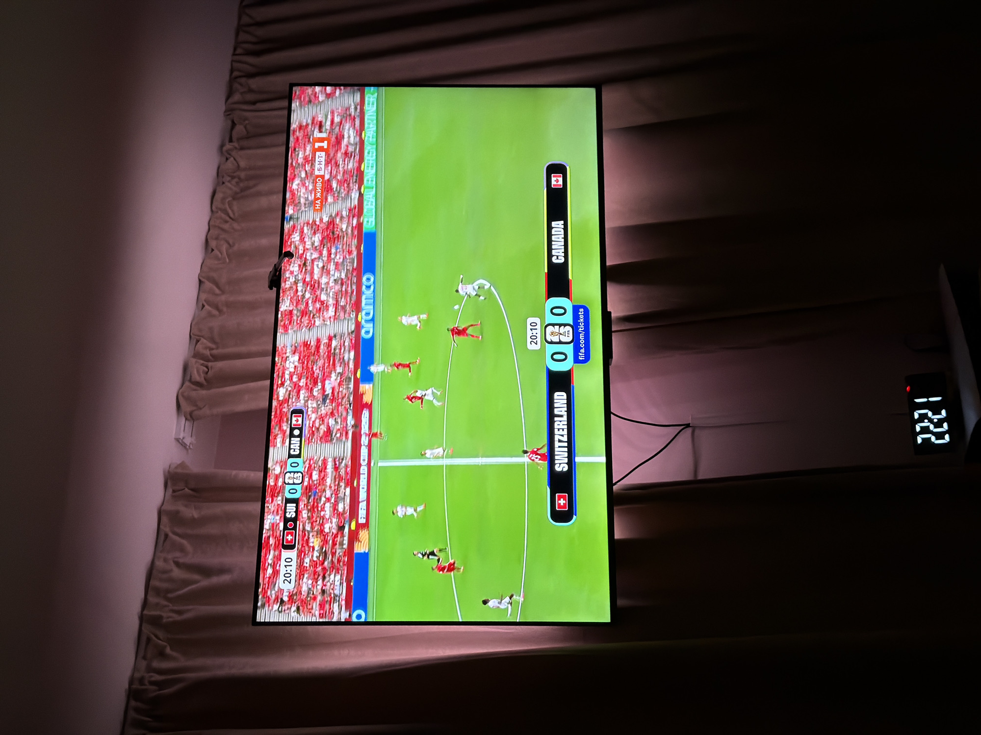 Soccer on TV and historic cannons in Pleven, Bulgaria