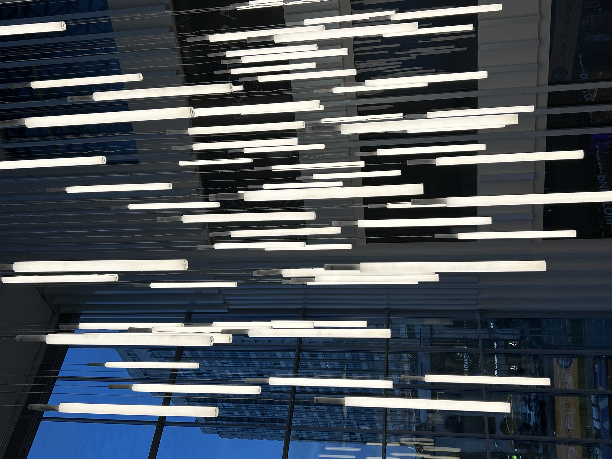 Modern LED lighting installation observed in Saint Petersburg