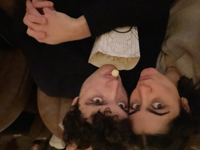 Couple enjoys movie night at Paris's Grand Rex theater