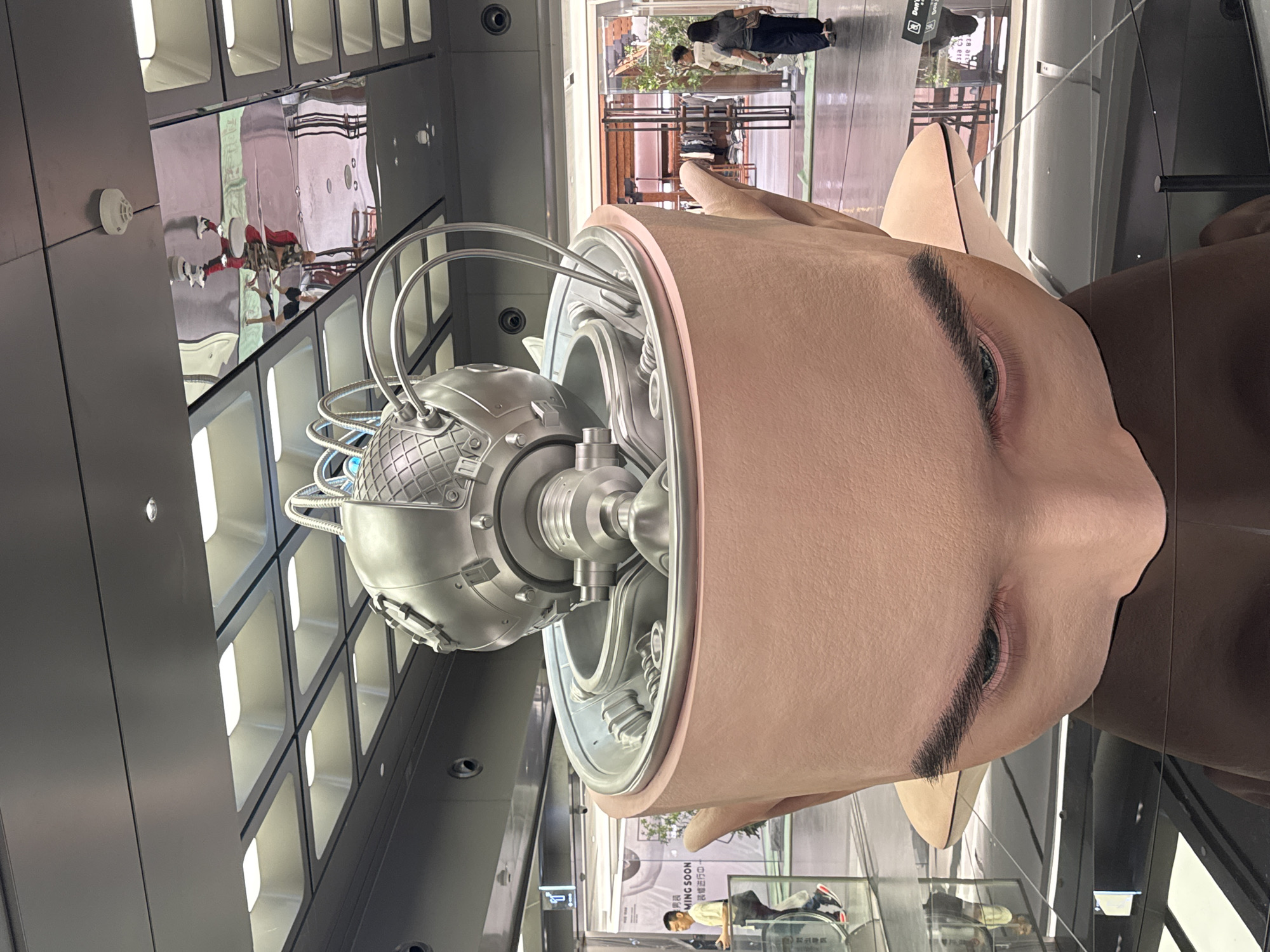 Technological brain art installation spotted in Liwan District, China