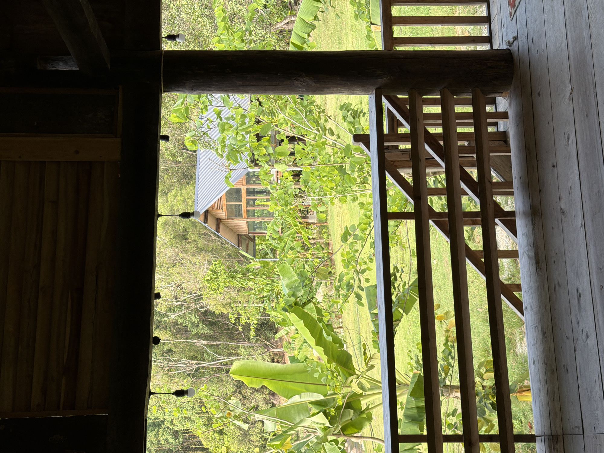 Interior view captured of building overlooking landscape in Vietnam