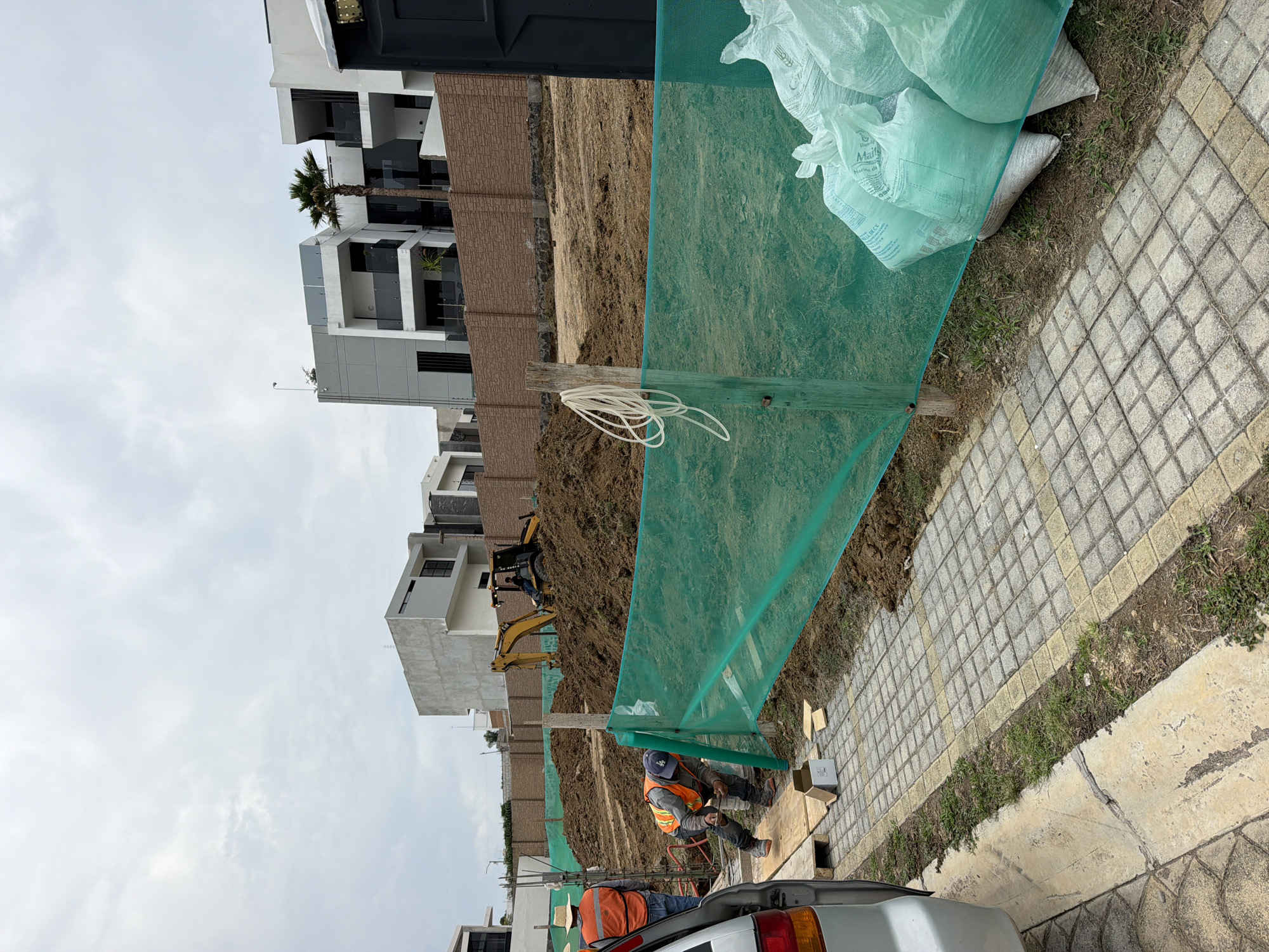 Construction work underway in Tlaxcalancingo, Mexico