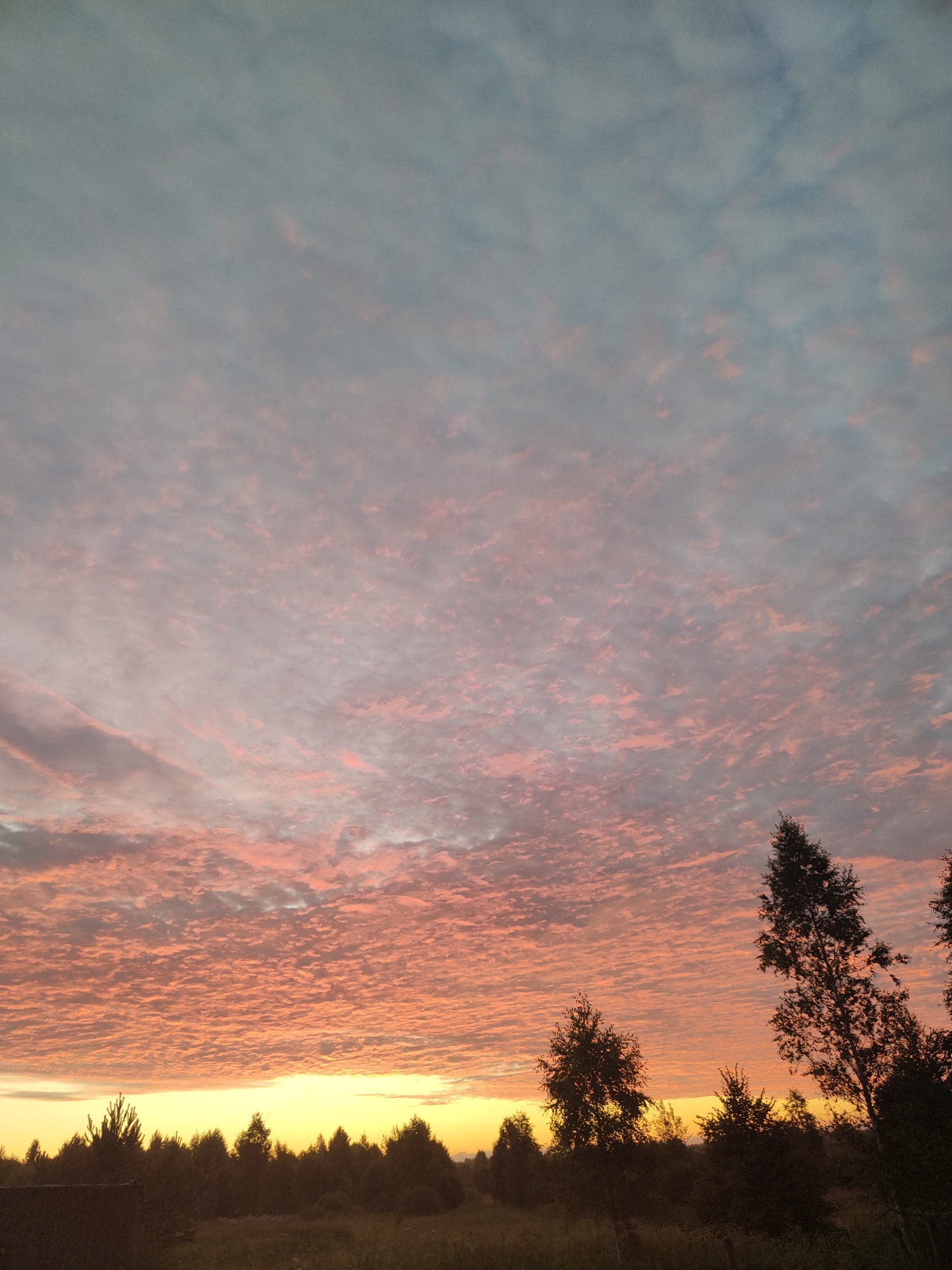 Sunset clouds over rural western Russia