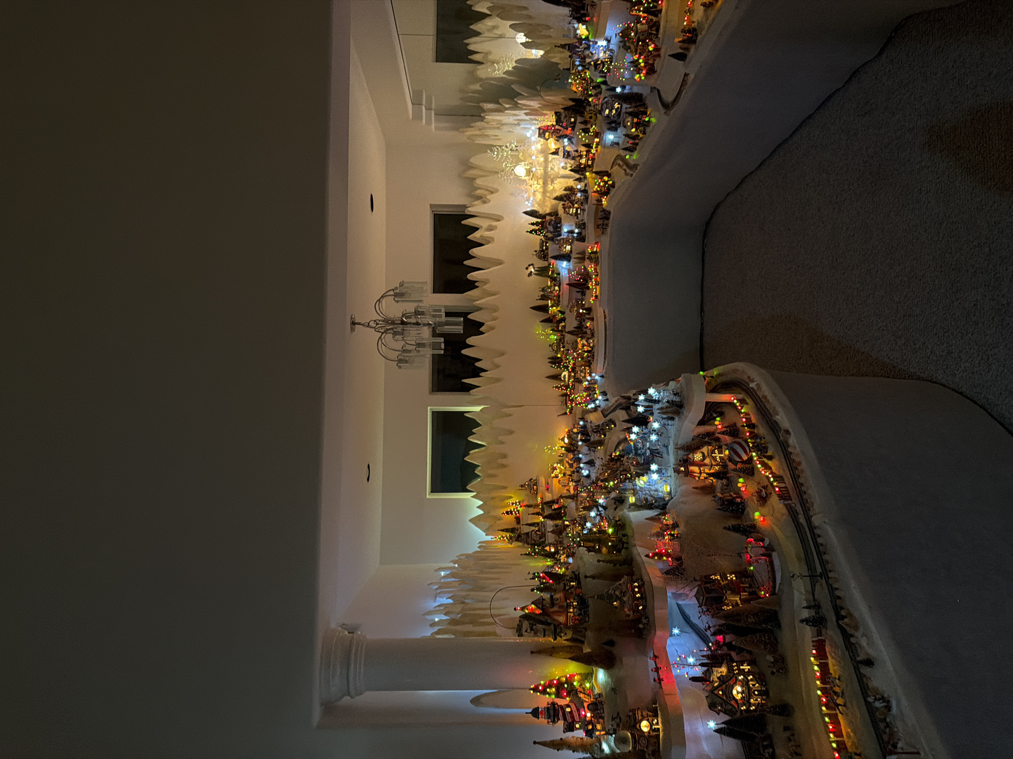 Christmas village display spotted in decorated Los Angeles area room
