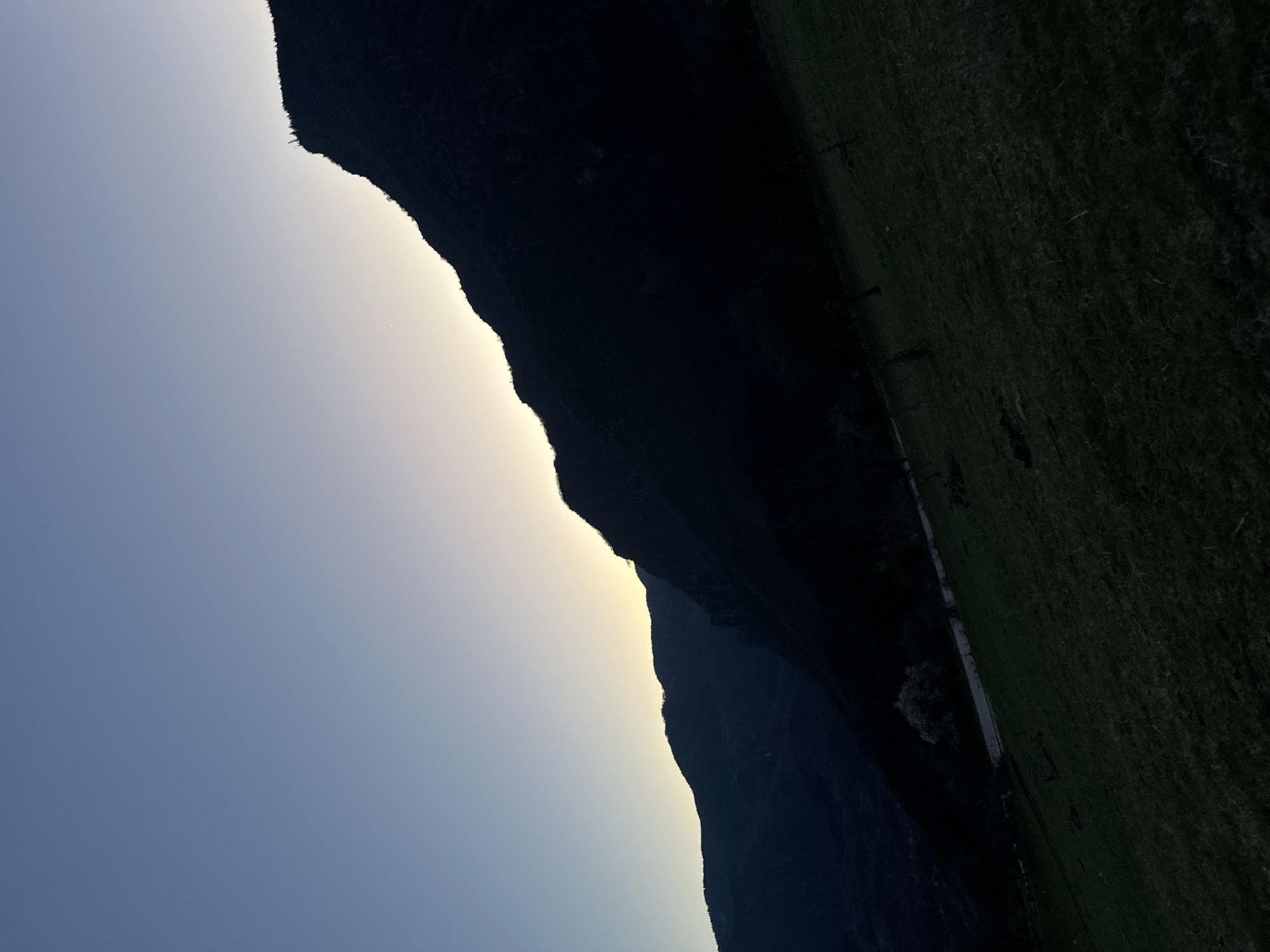 Mountain landscape observed near Devin, Bulgaria at sunset