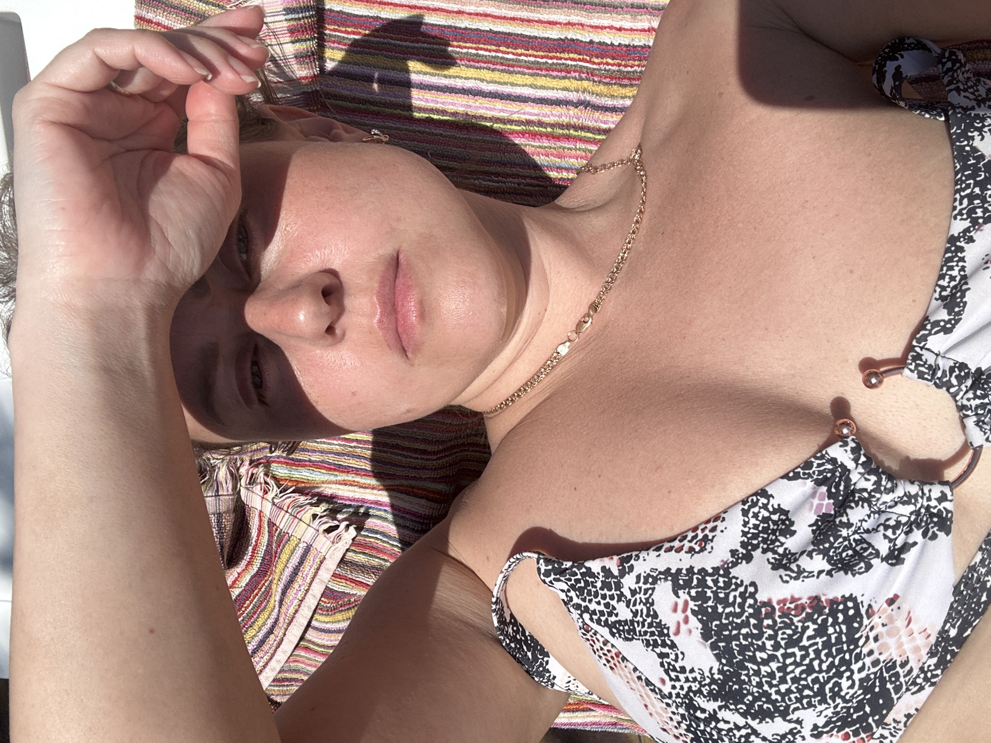 Summer morning at a poolside cabin resort in Anapa
