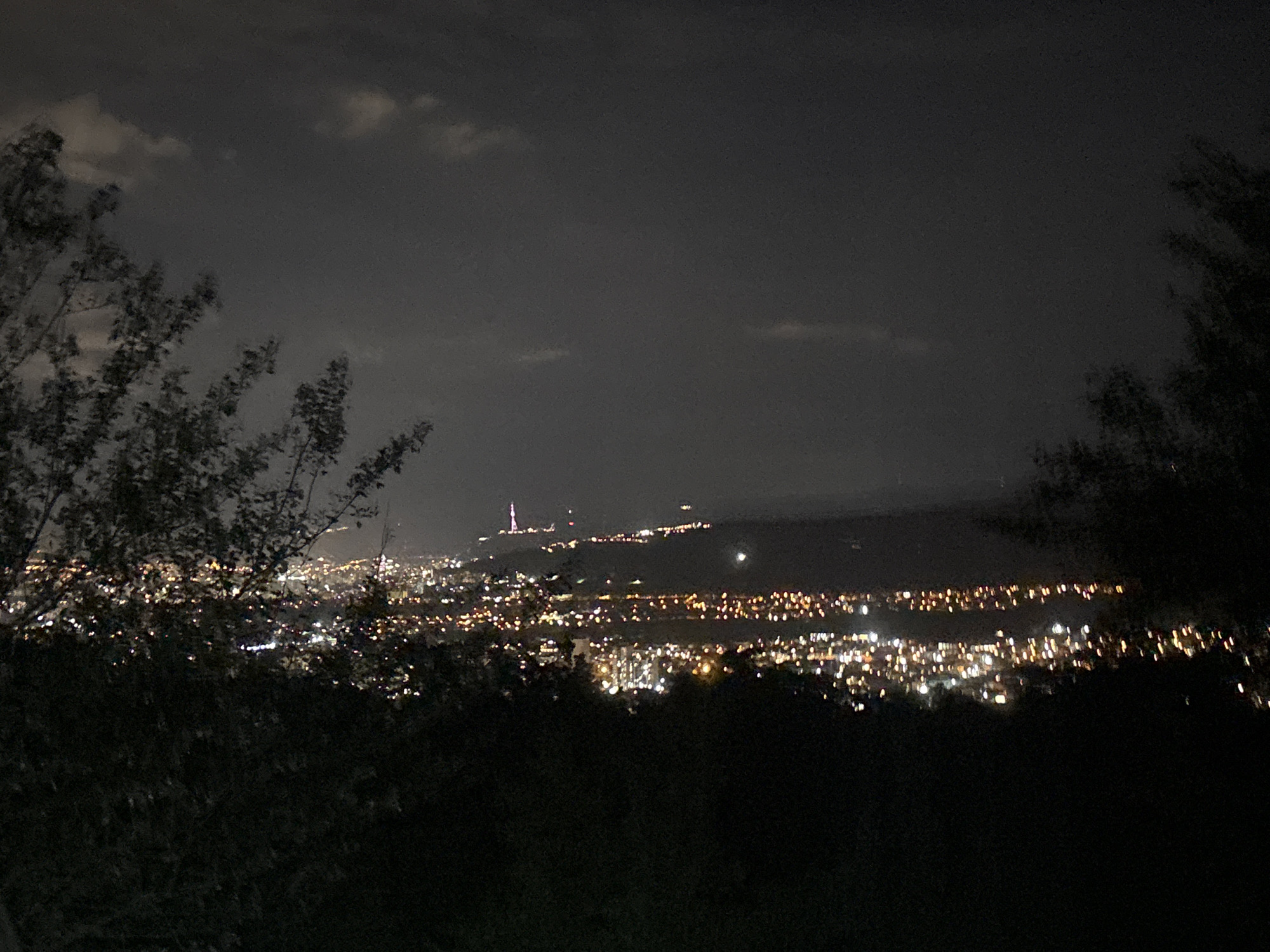 Evening gathering at Tbilisi cemetery overlooks illuminated city