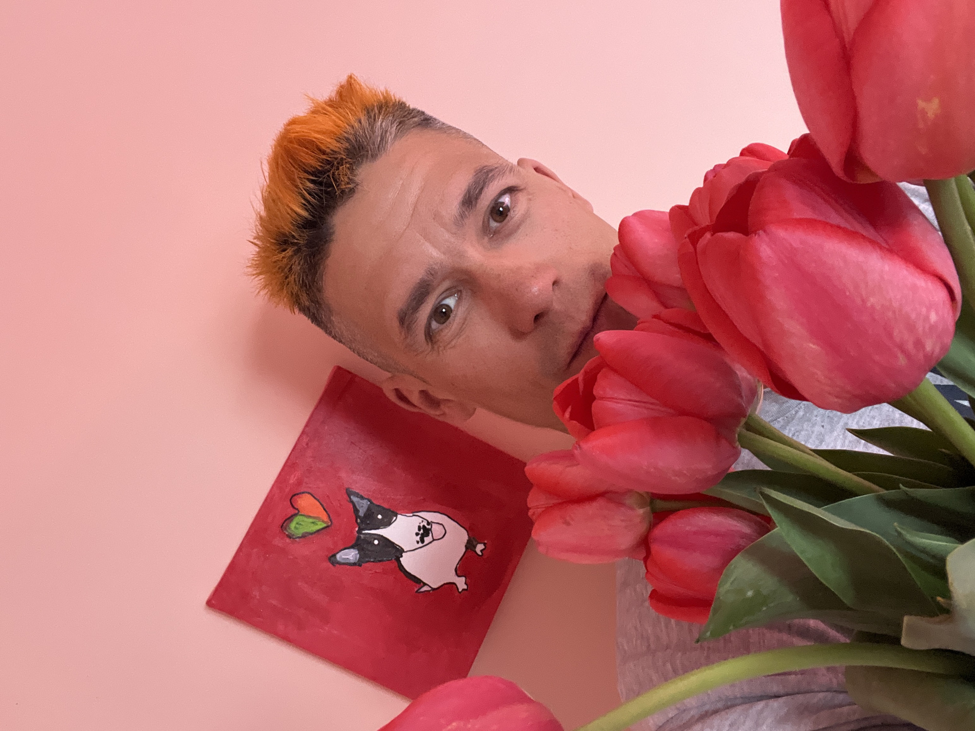 Family moments with tulips documented in Chaikovsky, Russia