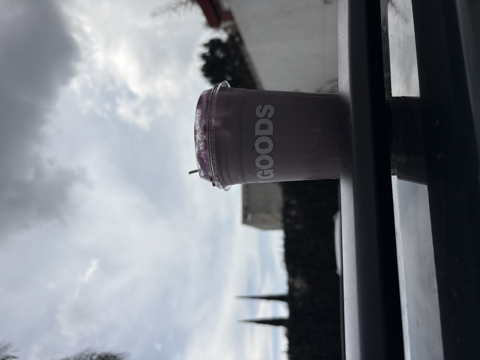 Purple drink in branded cup spotted on Puebla ledge