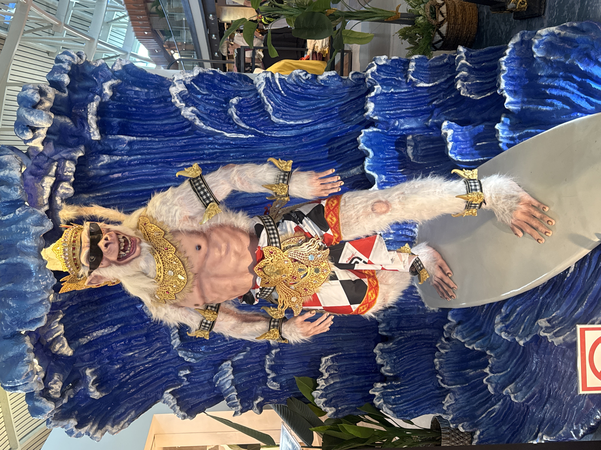Balinese cultural displays documented at Kuta airport terminal