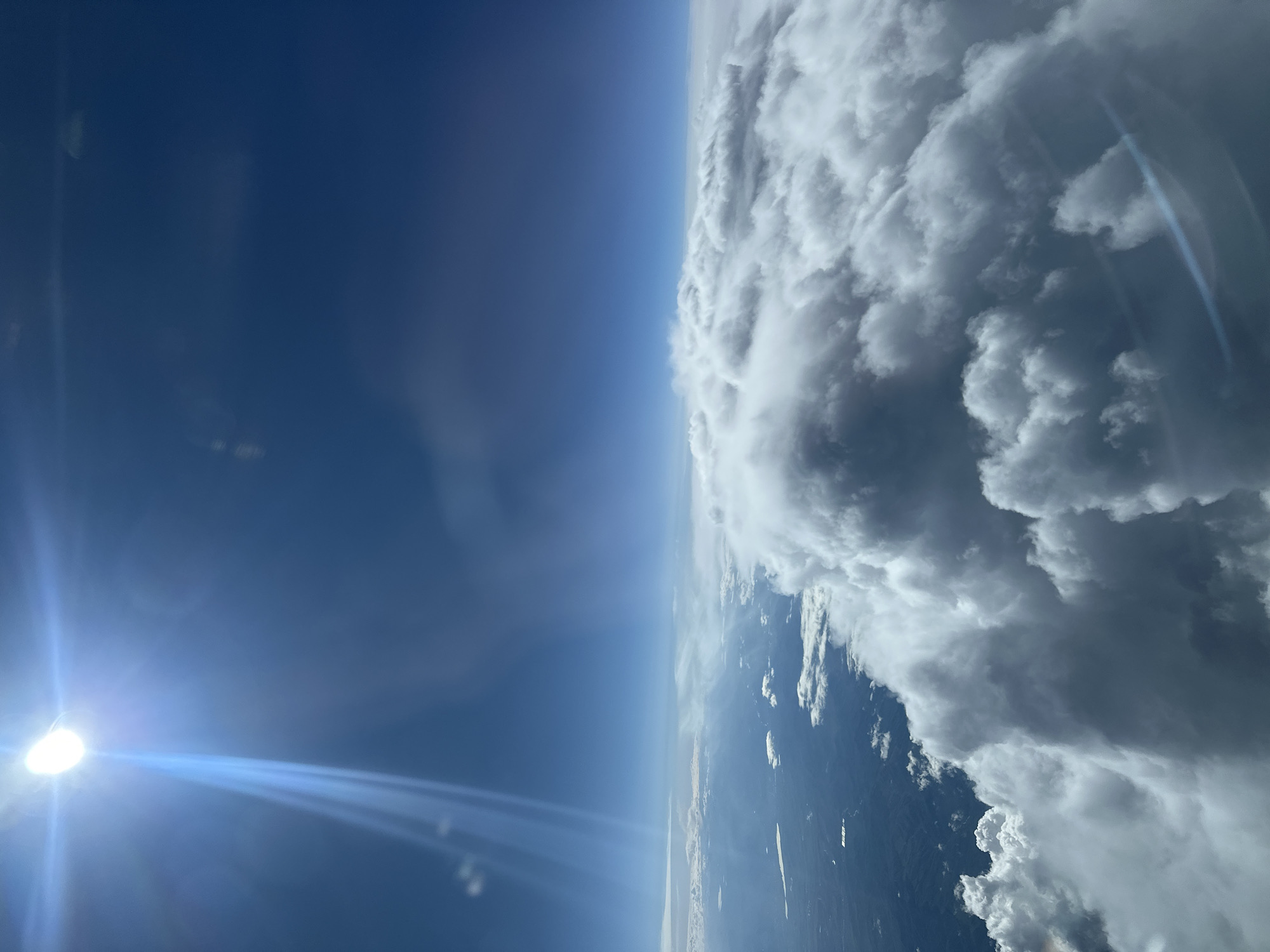 Airplane passenger captures sunny skies over Khimki, Russia