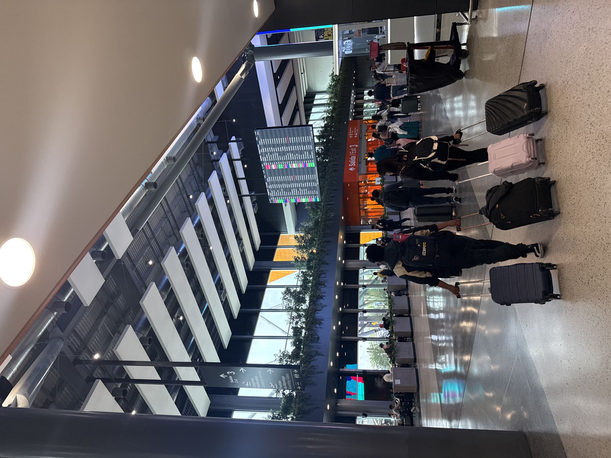 Busy travel day captured at Apodaca airport terminal