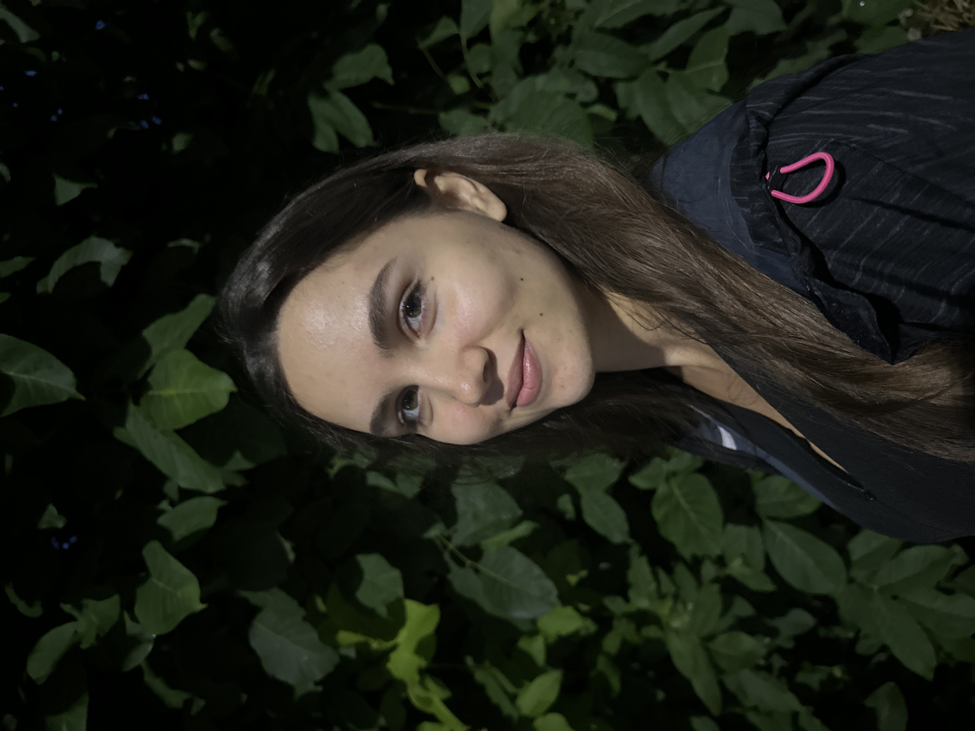 Evening portraits on a quiet, wet tree-lined road
