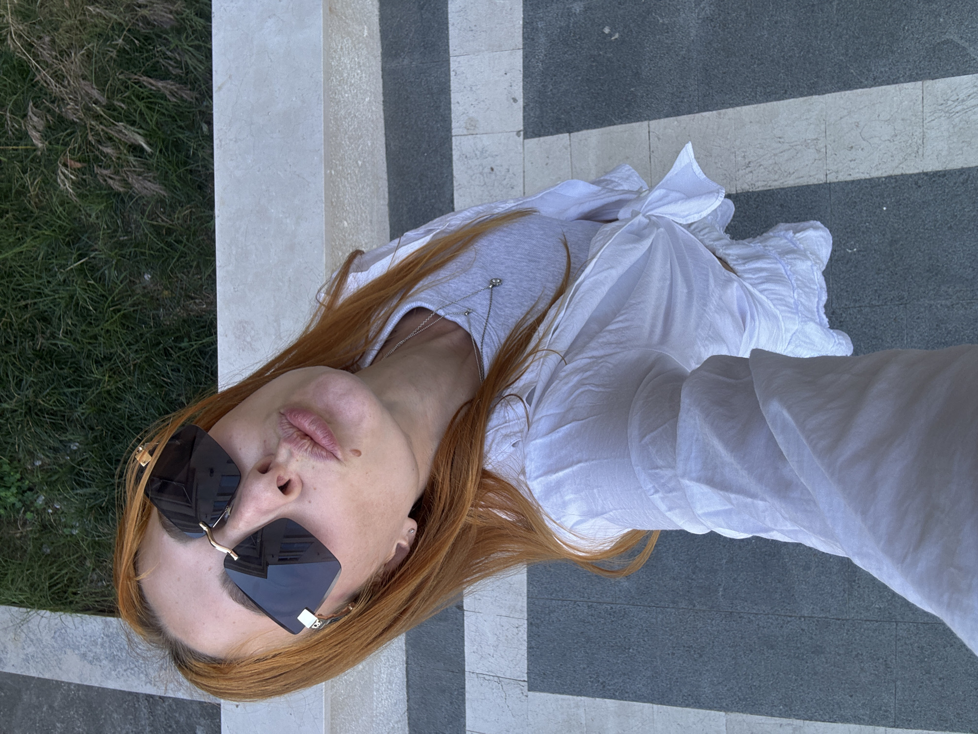 Woman documents casual day with dog in Budva Montenegro