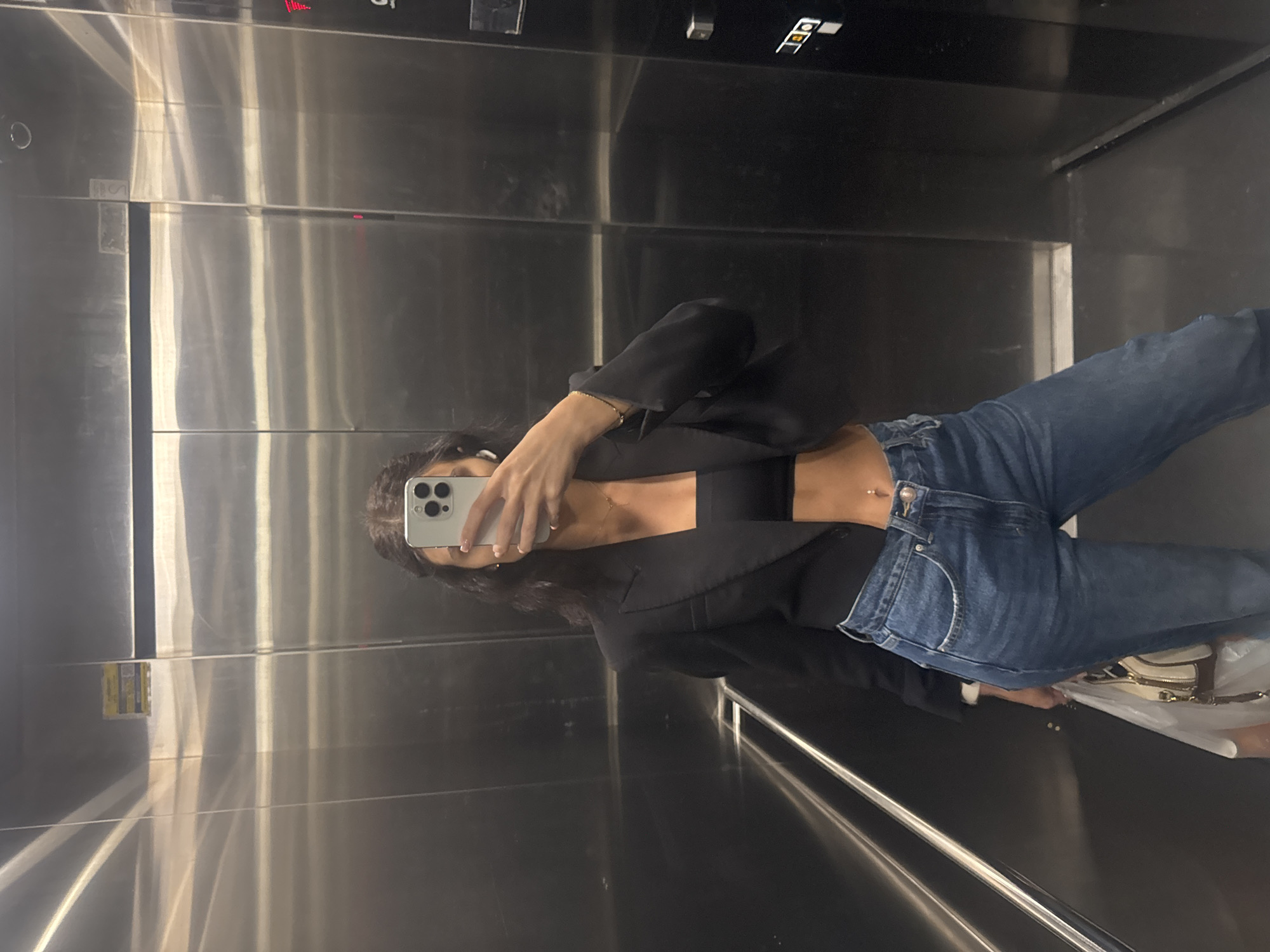 Person takes elevator selfie in Kiryat Yam, Israel