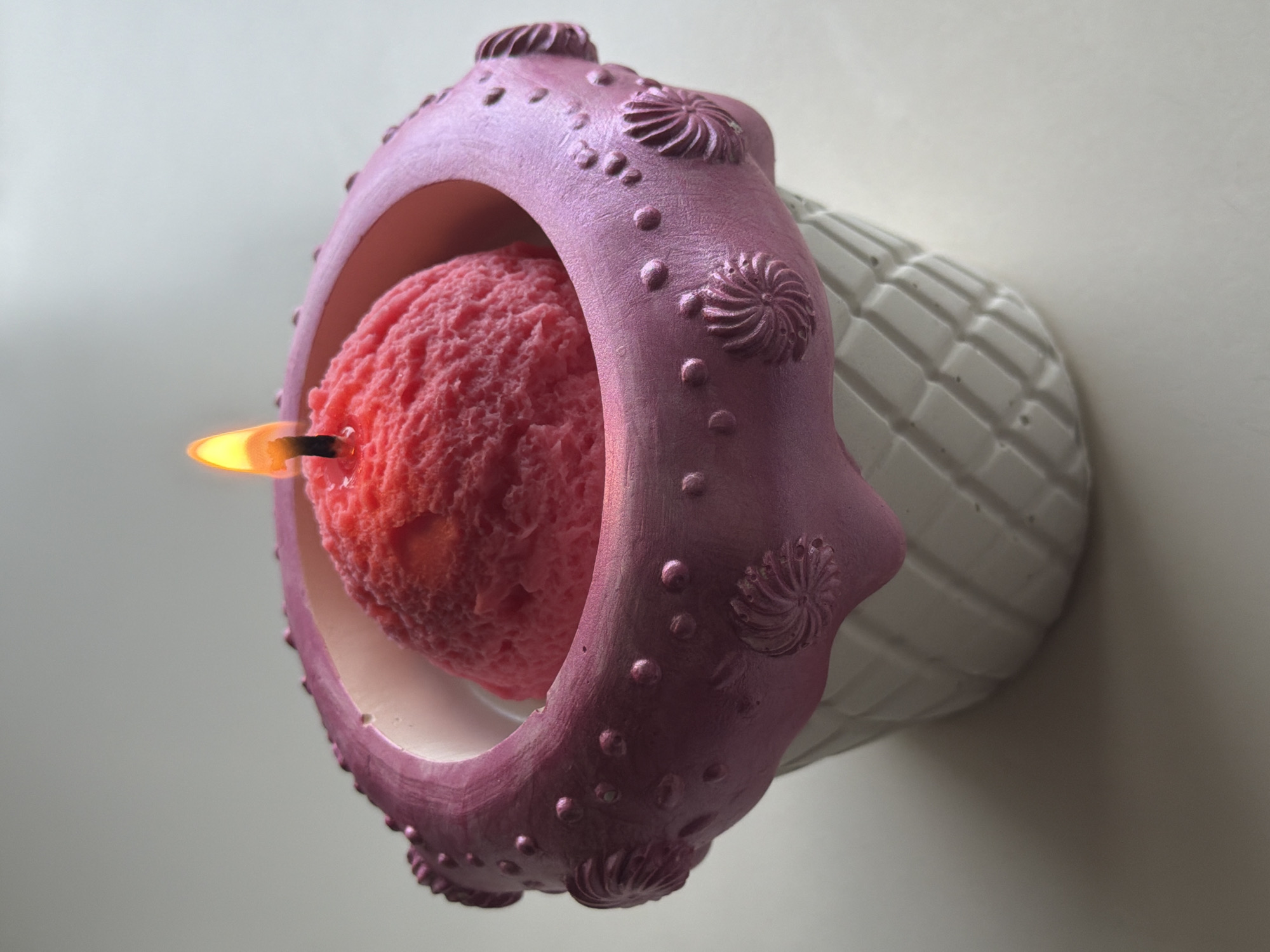Novelty ice cream and mushroom candles lit and styled in Estonia