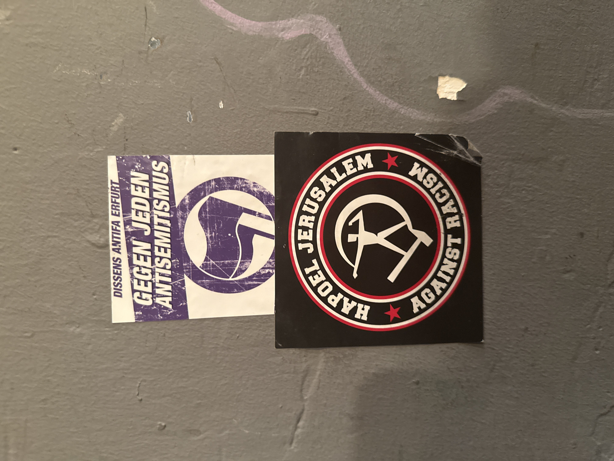 Anti-Nazi stickers spotted on Jerusalem wall