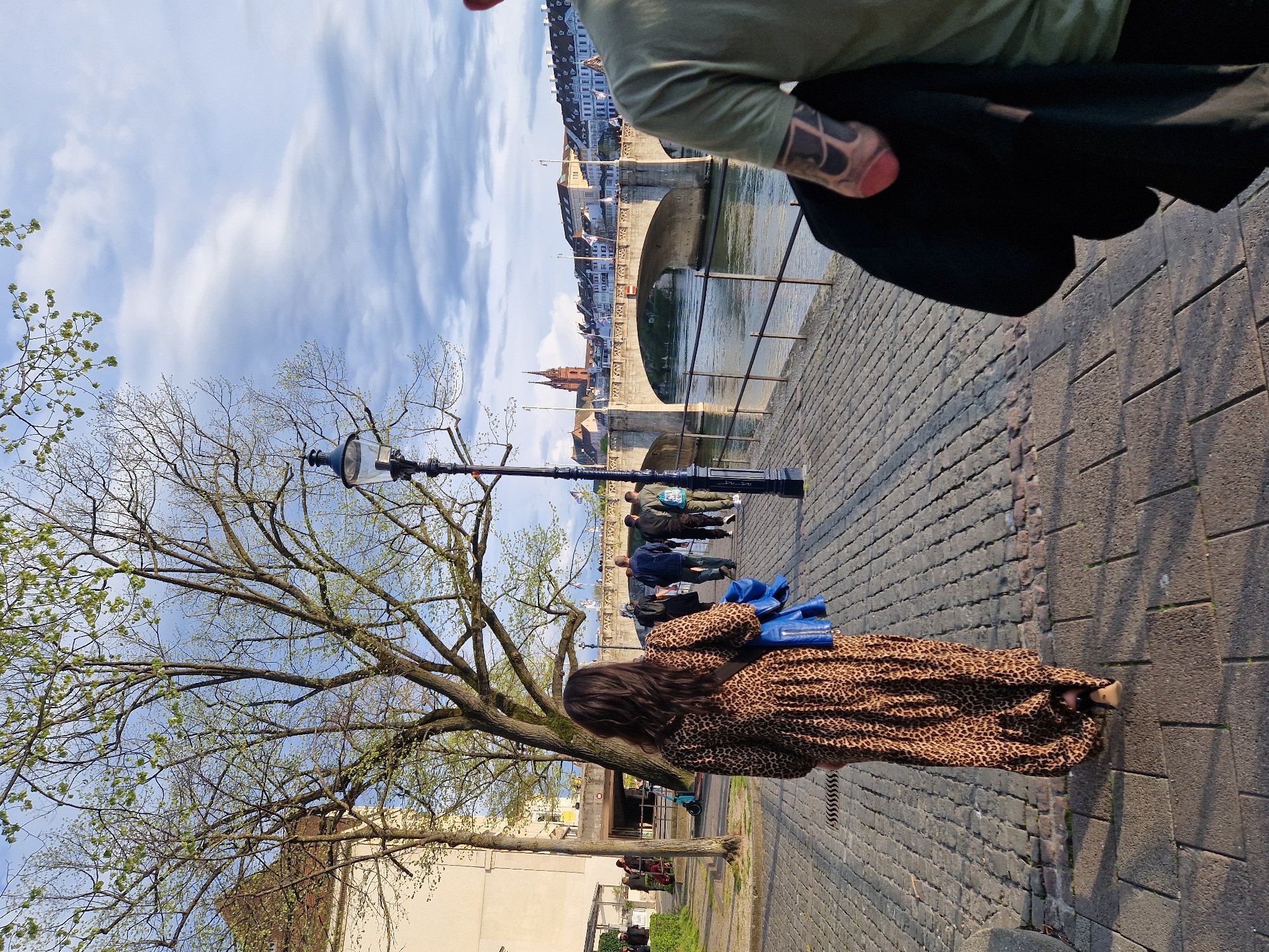Rhine riverfront scenes documented during afternoon in Basel