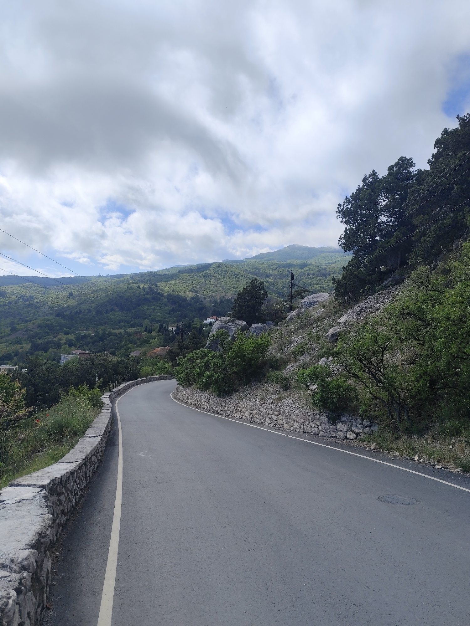 Coastal mountain drive documented in unidentified region
