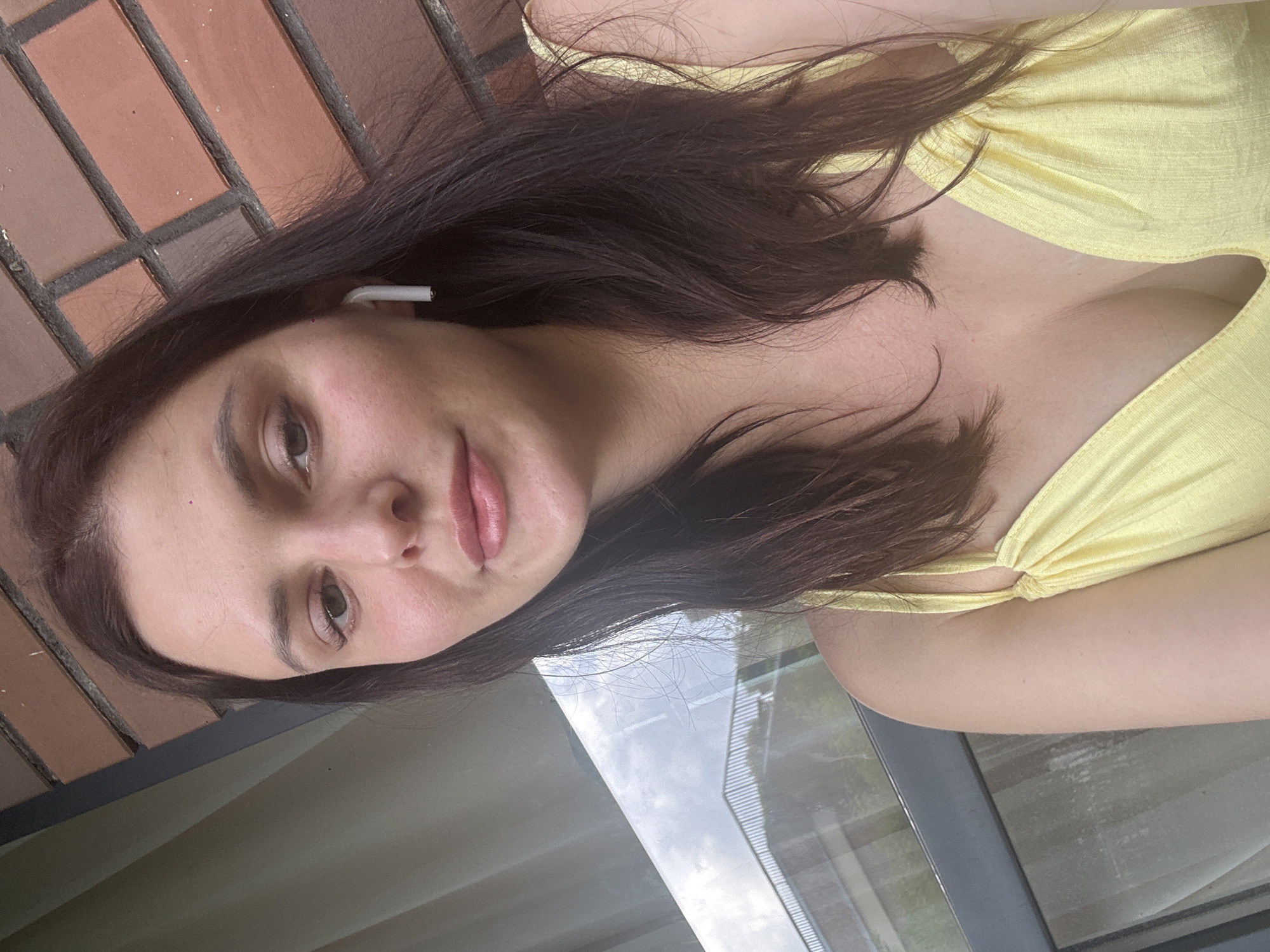 Yellow outfit selfie session, multiple angles and settings