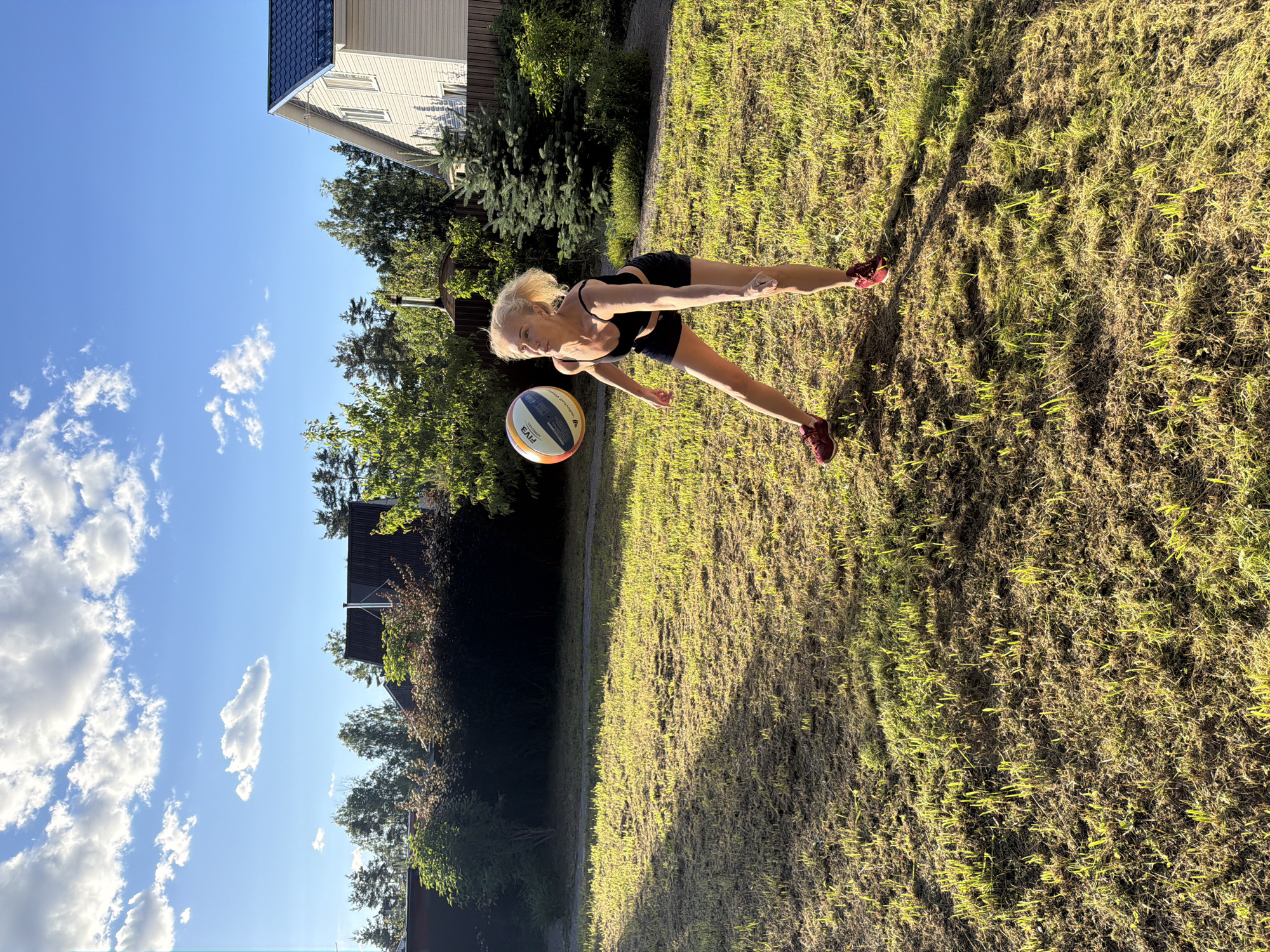 Backyard volleyball in Vaskelovo, Russia