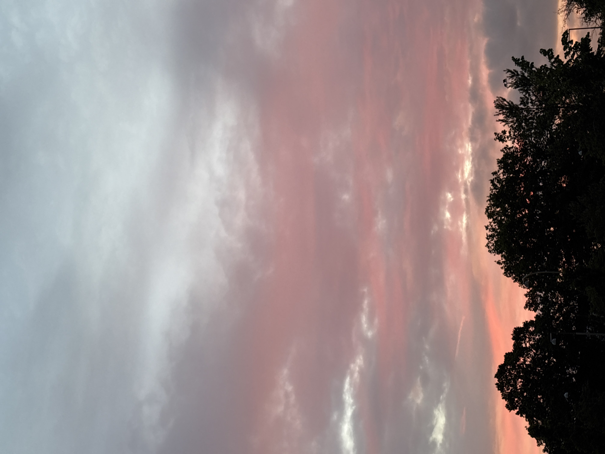 Midsummer twilight sky over Søborg's treetops