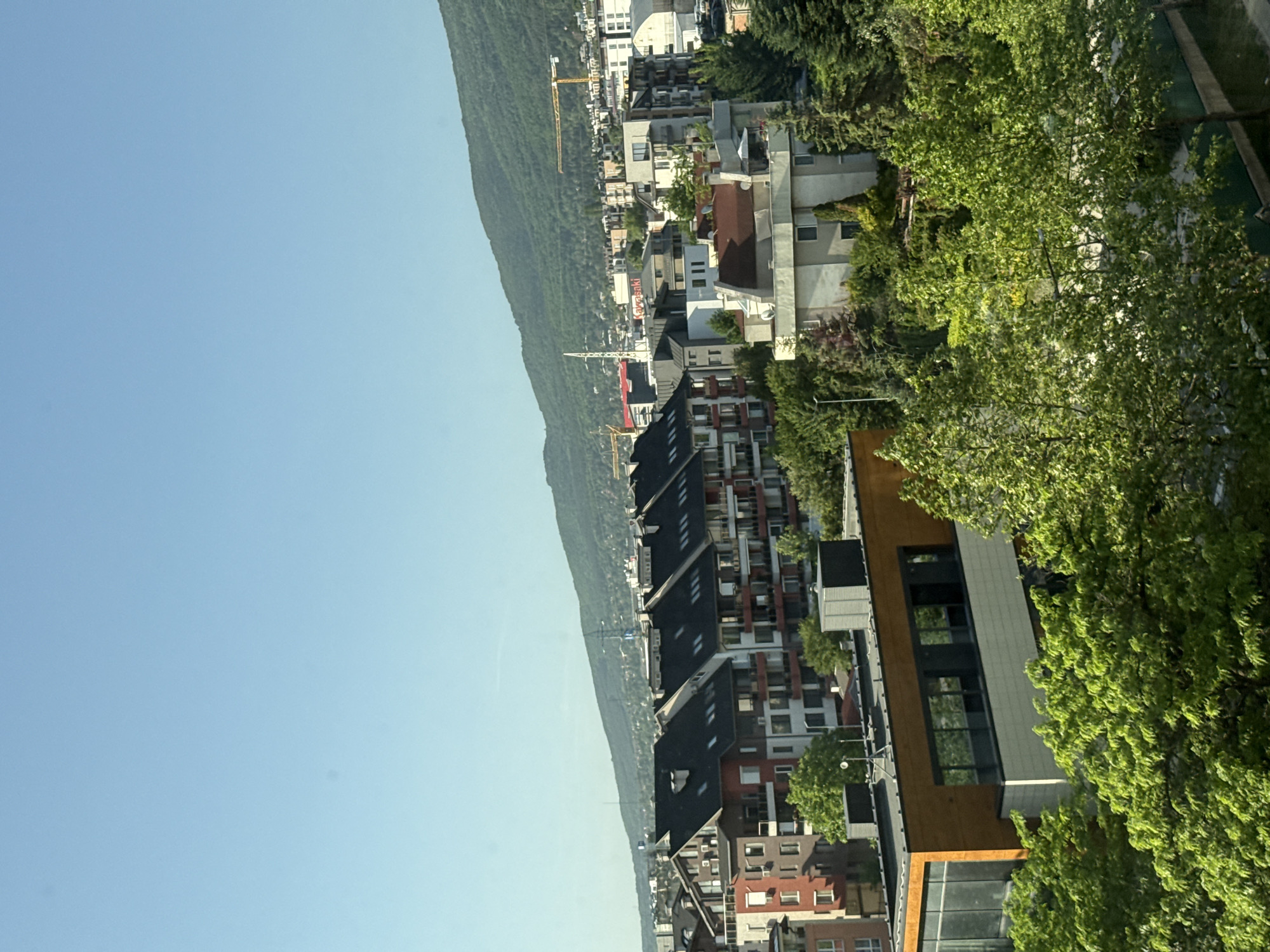 Morning views captured across Sofia with mountain backdrop
