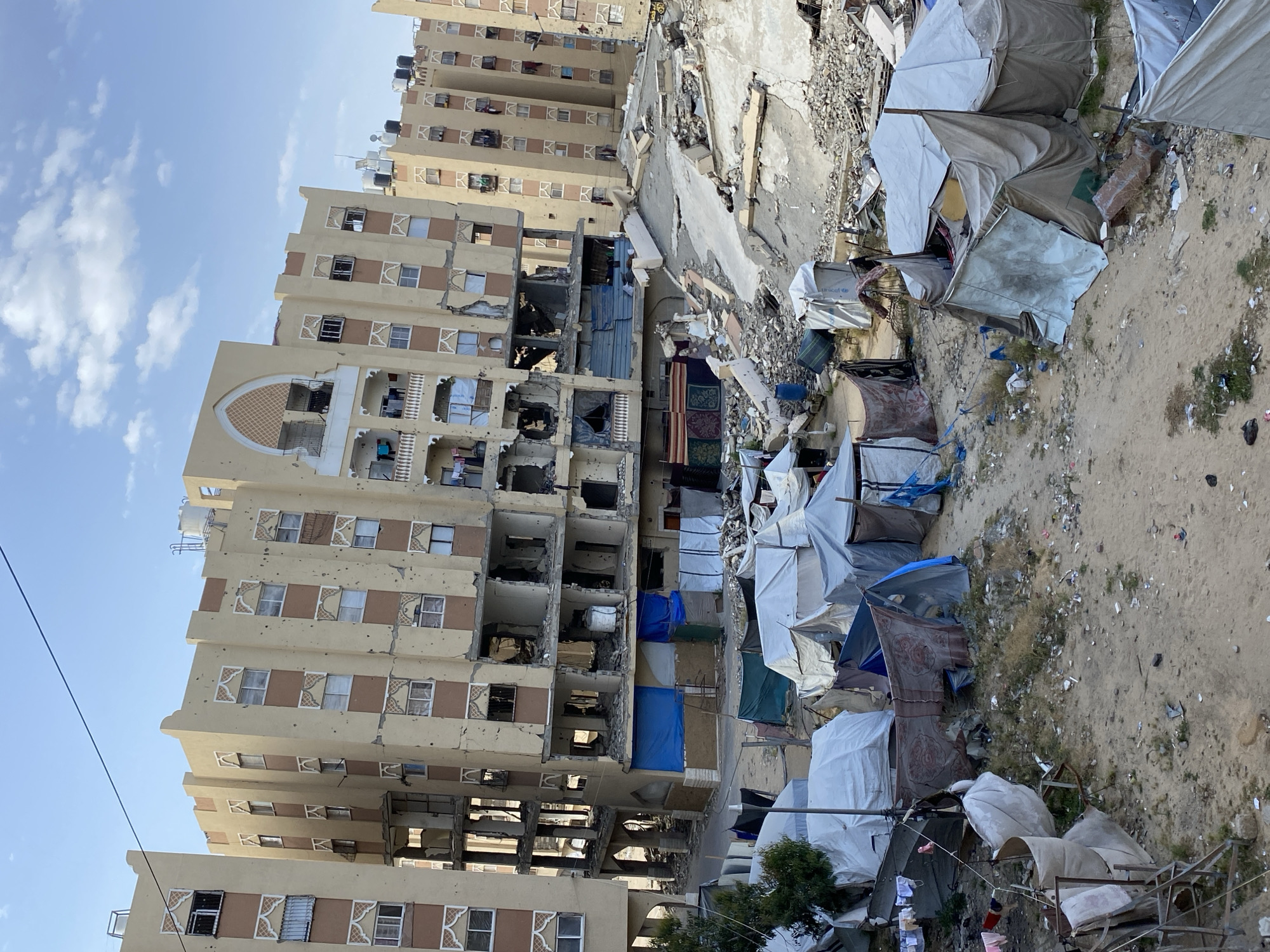 Dawn documentation shows widespread building damage in Khan Yunis