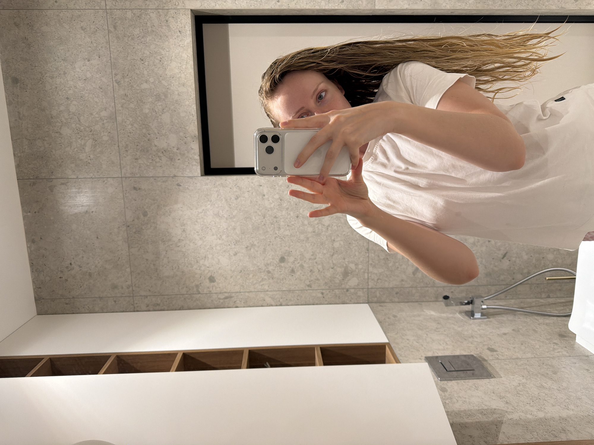 Morning at home in Chișinău: bathroom selfie and a pug