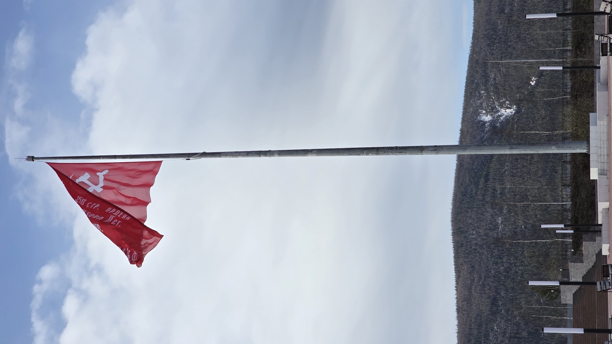 Soviet flag and children's artwork displays documented in Lensk