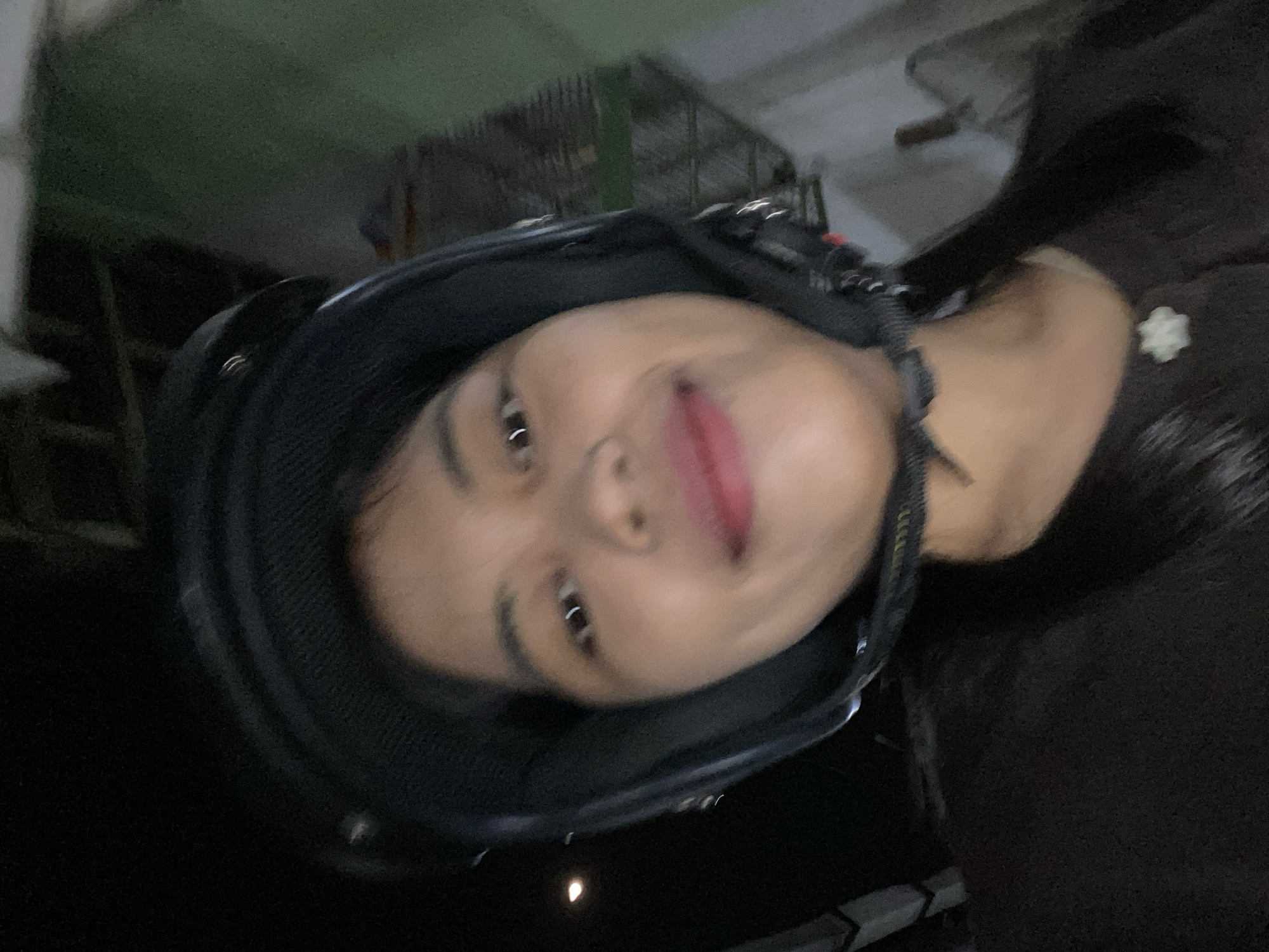 Late-night motorbike ride under a full moon in Madiun