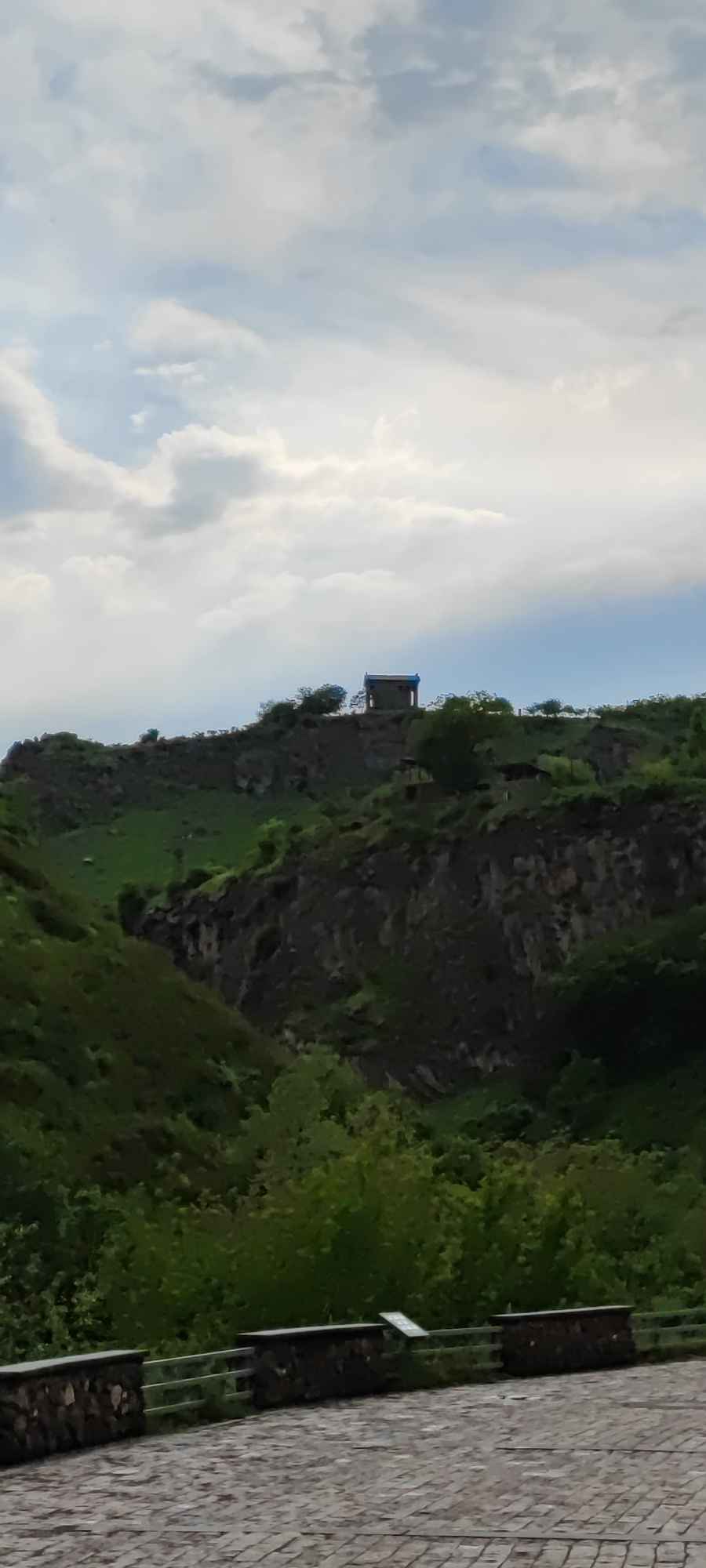 Stone structure photographed on ridge in Garni, Armenia