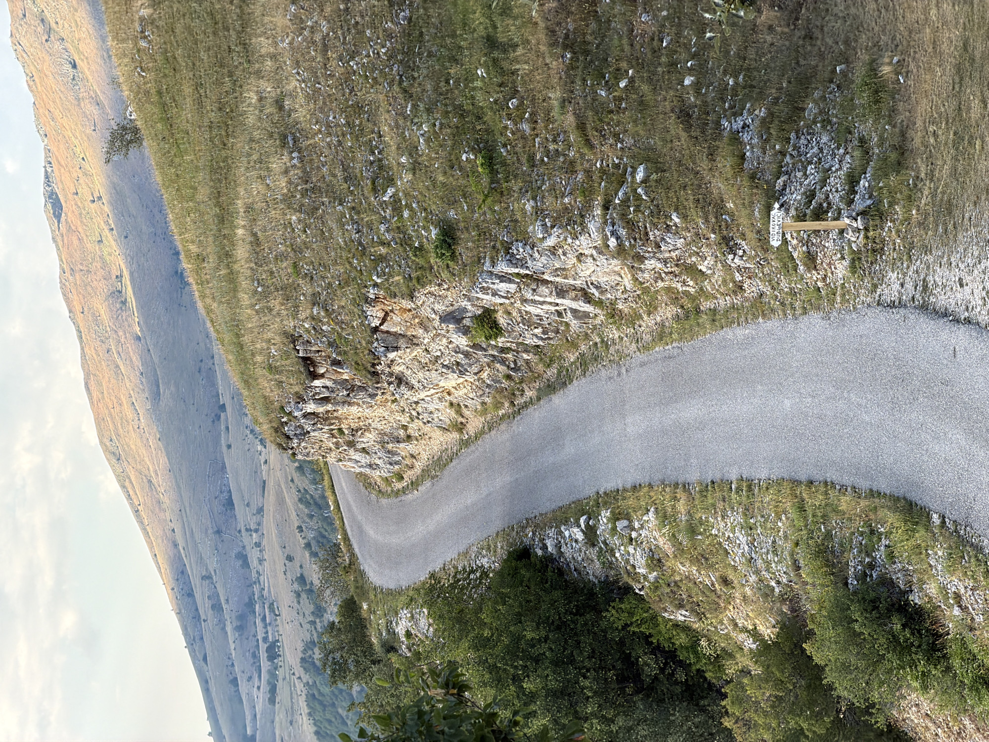 Winding mountain road through rugged terrain near Bukovac