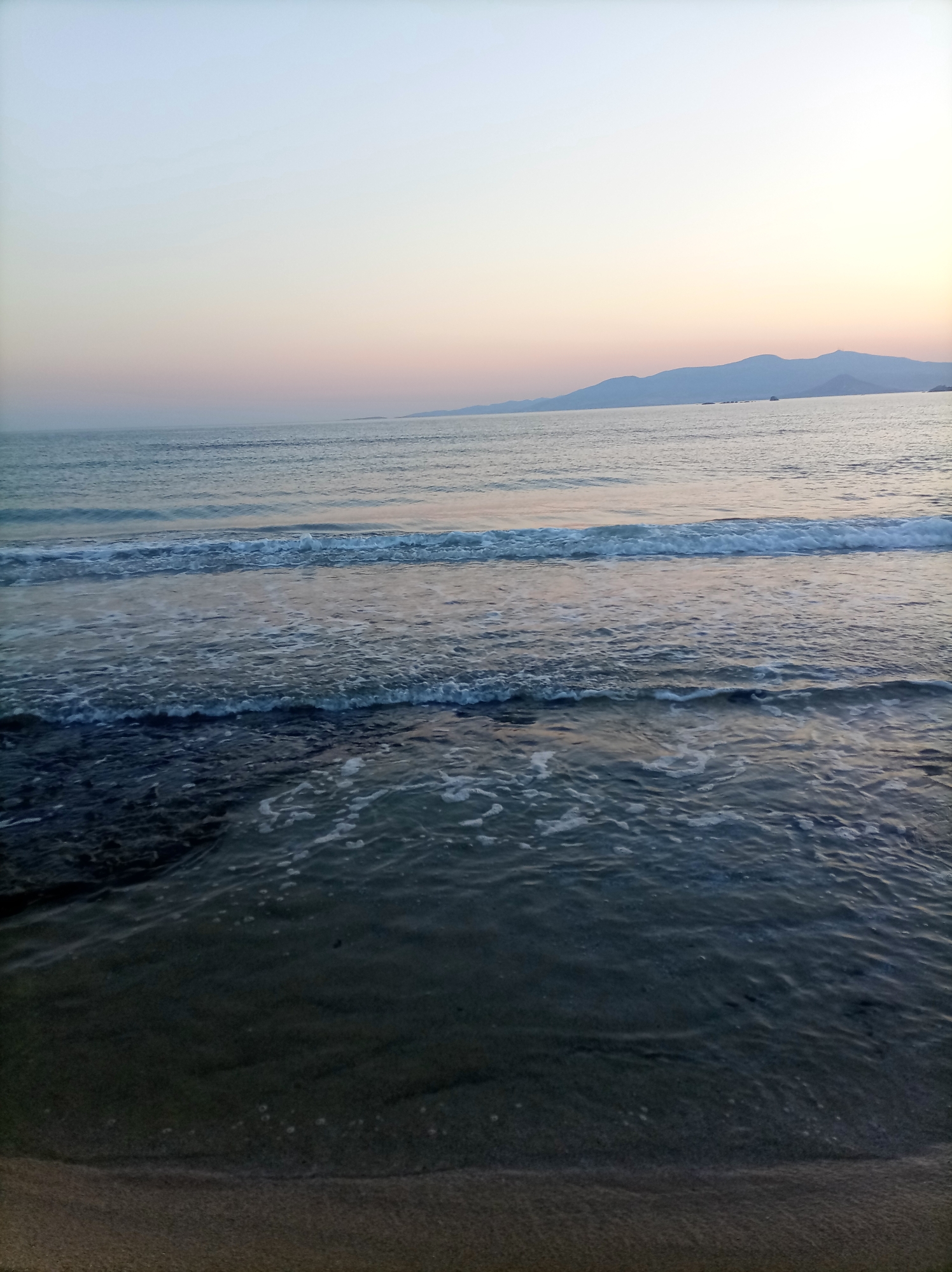 Sunset hour on the beaches of Naxos, Greece