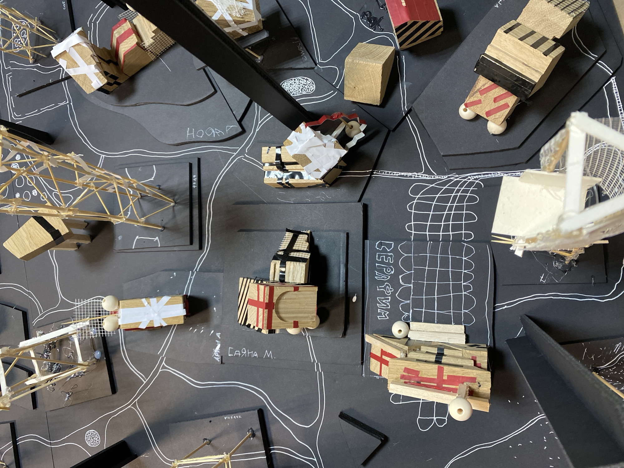Urban planning model observed in Moscow shows proposed development