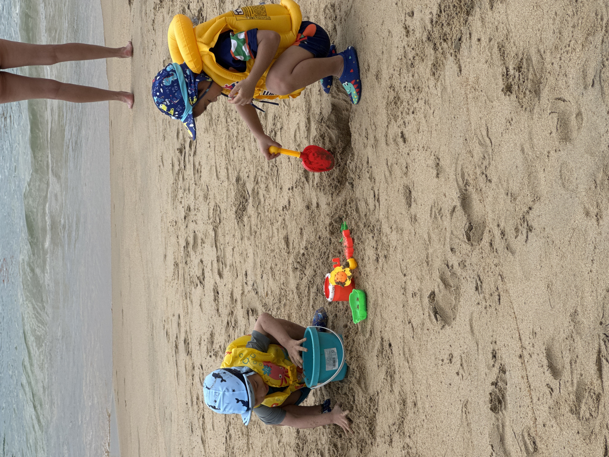 Nha Trang beachfront and park on a quiet cloudy morning