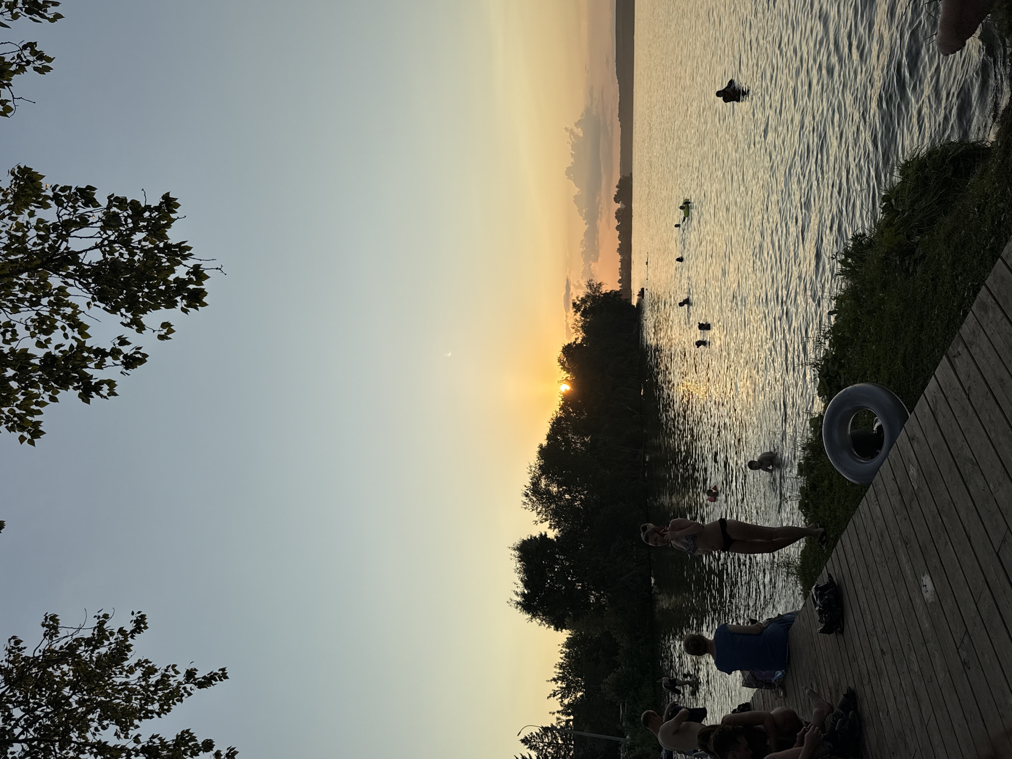 Summer evening at Votkinsk's waterfront park and skate area