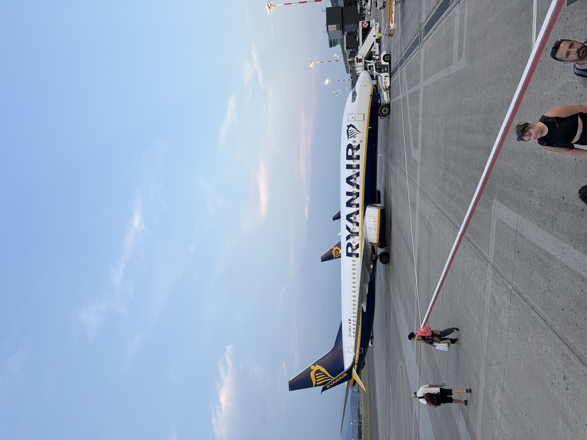 Ryanair aircraft on the tarmac at Bergamo's BGY airport