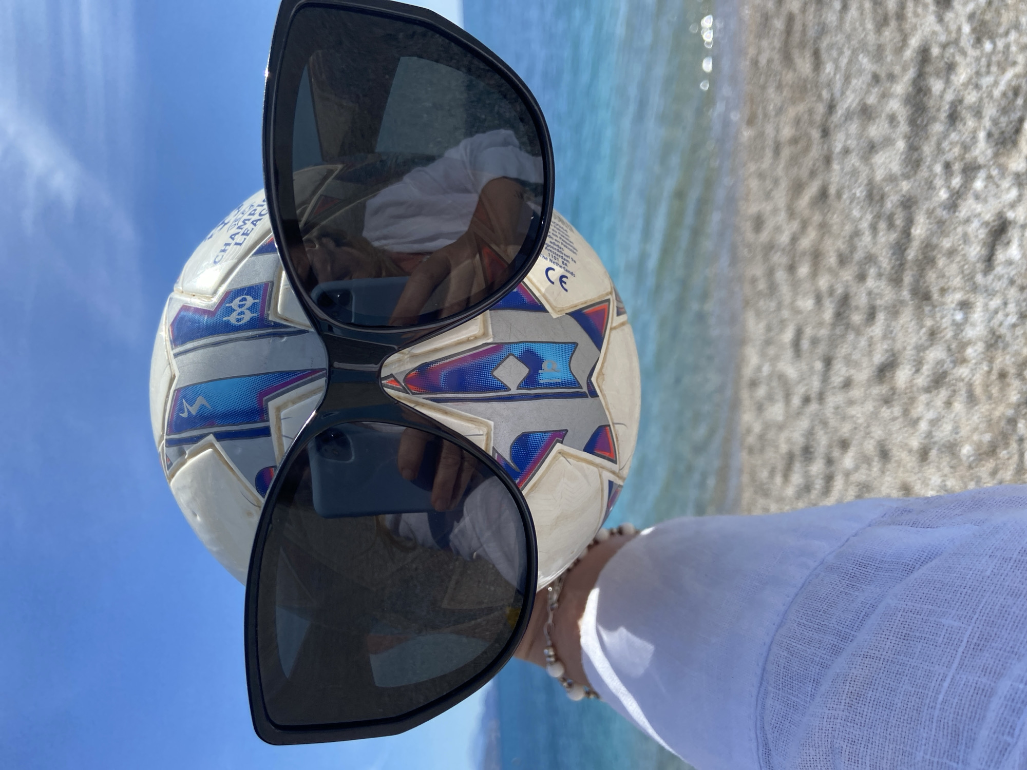 Beachgoer enjoys morning at Prijevor, Montenegro