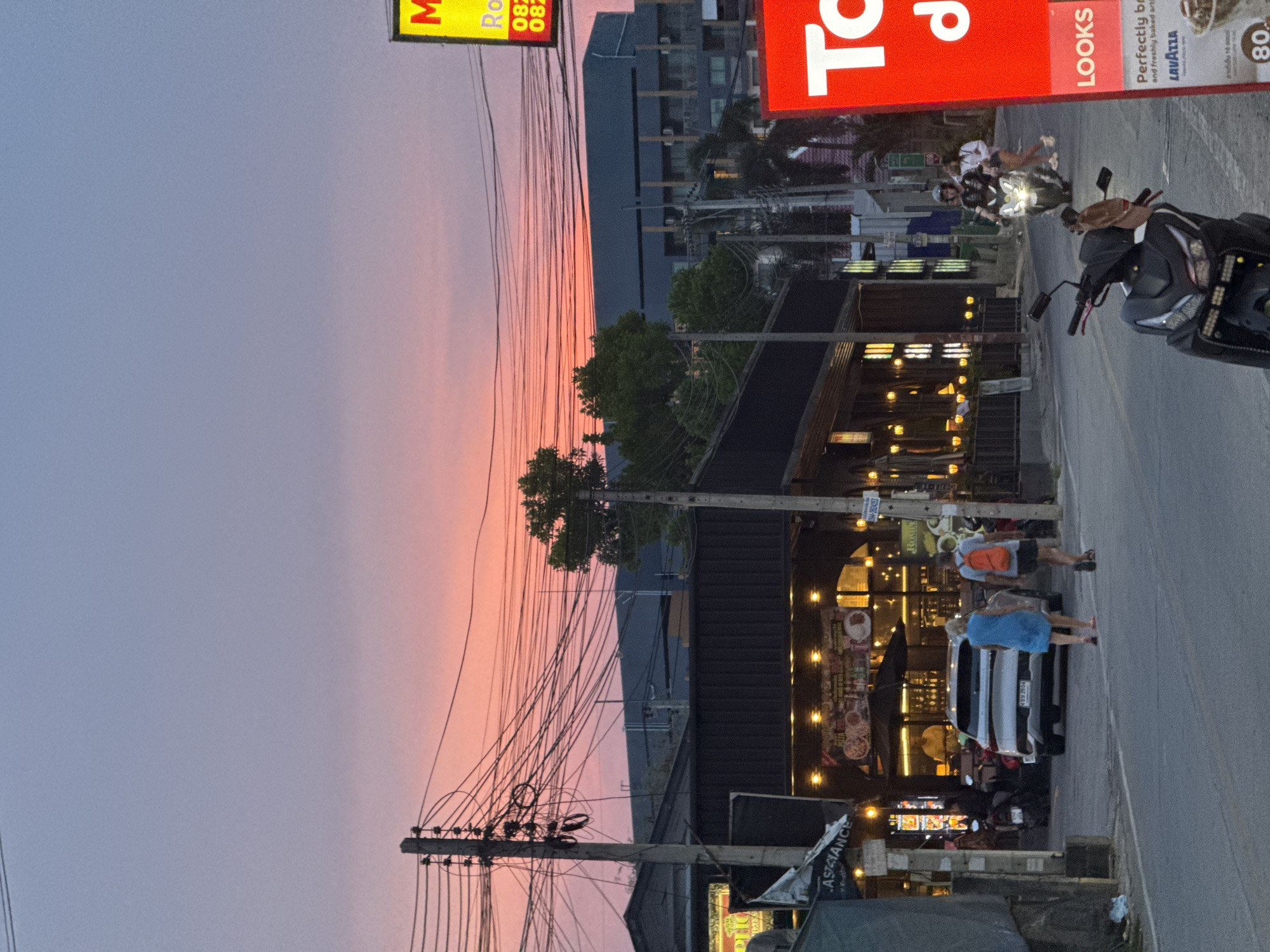 Dusk street scenes documented in Pattaya City, Thailand