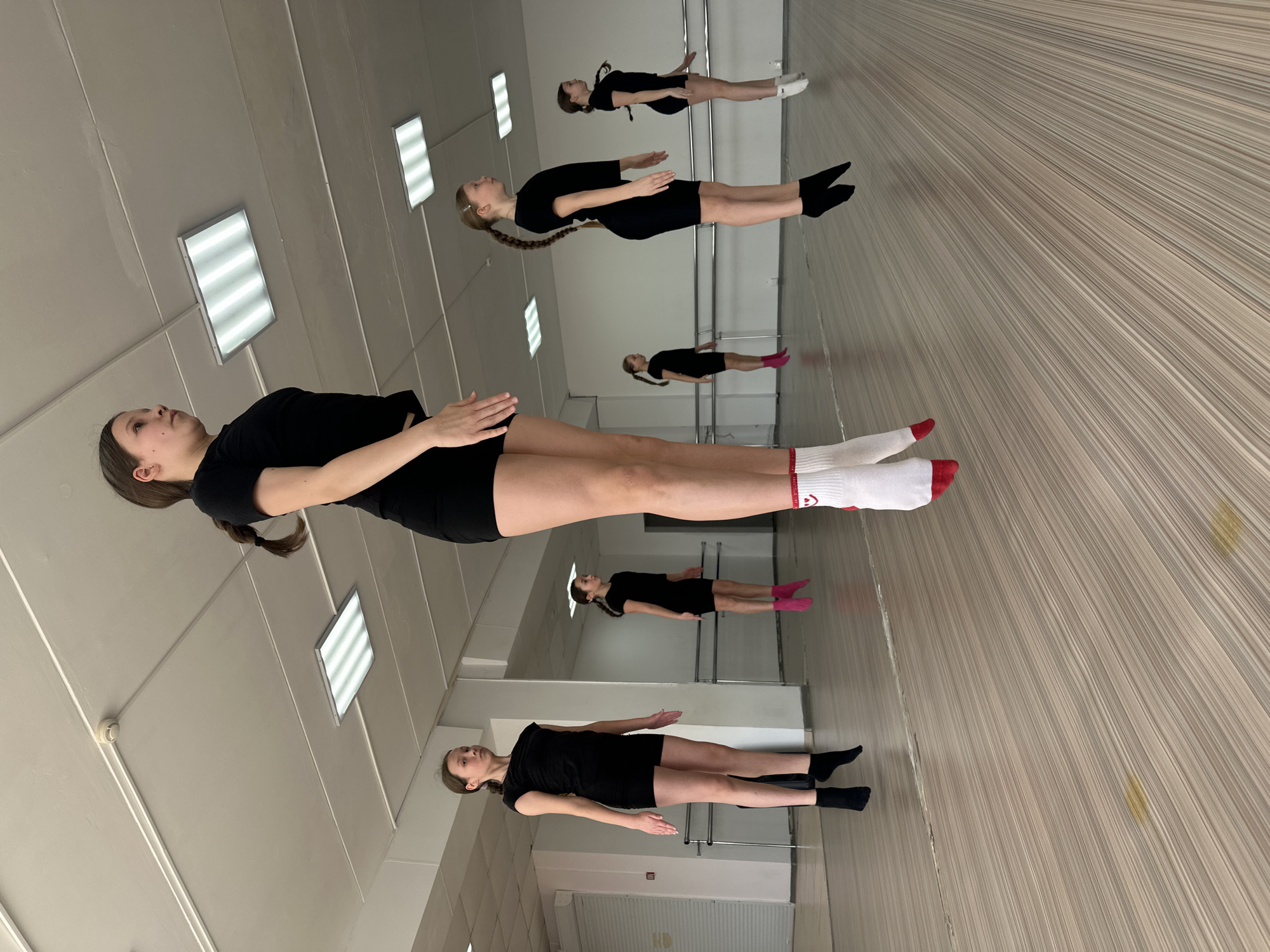 Dance troupe rehearses early morning routine in Votkinsk studio