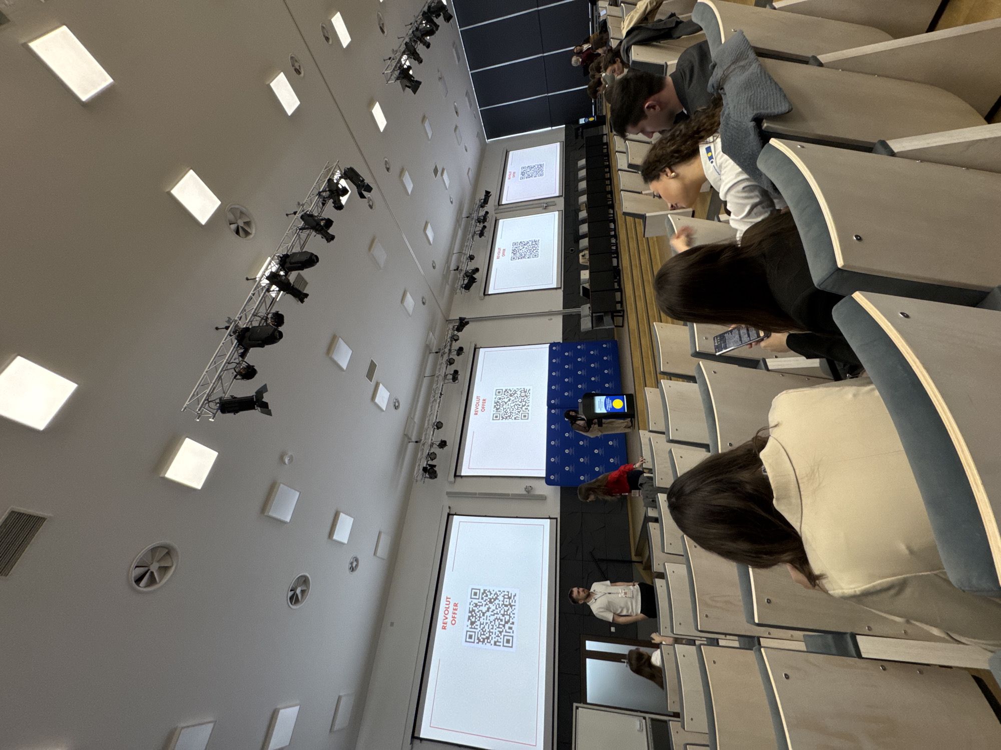 Corporate conference held at Polish university with sponsor presentations
